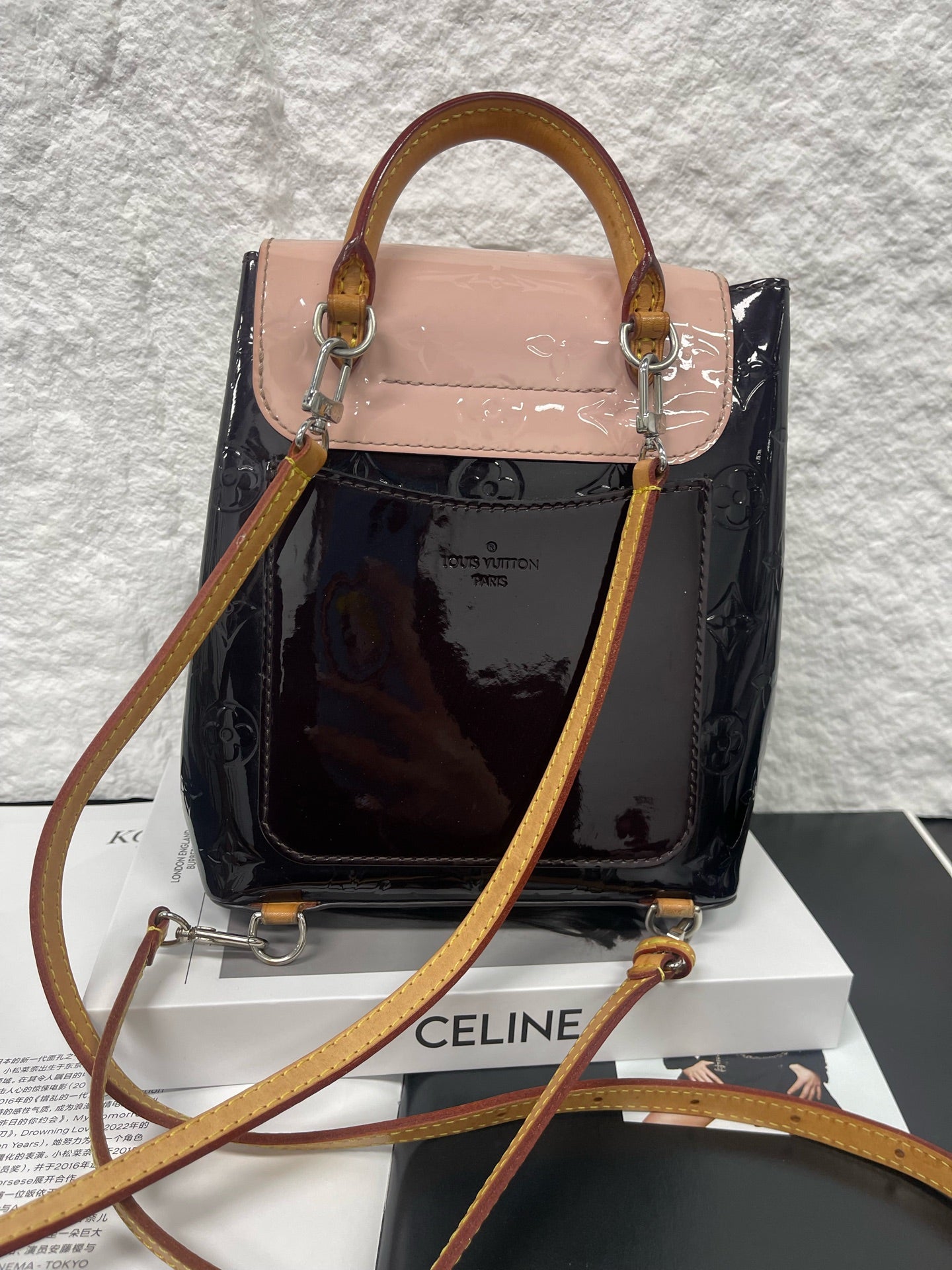 Louis Vuitton - Hot Springs Backpack - Patent leather - Black and Pink - (mini)