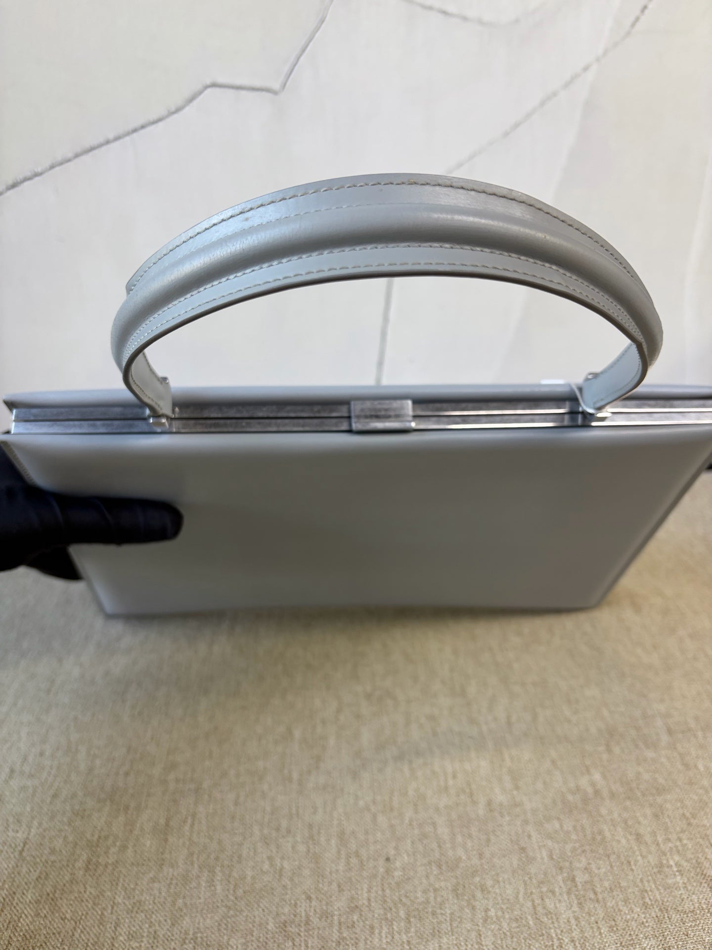Celine - Clasp - Smooth calfskin leather - Mist Blue with Silver-Tone Hardware - (Medium)