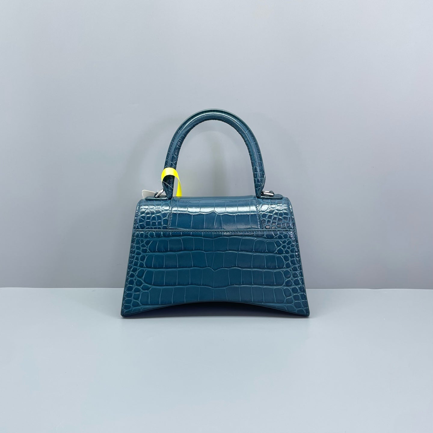 Balenciaga - Hourglass S Bag - Crocodile-embossed leather - Blue - (mini)