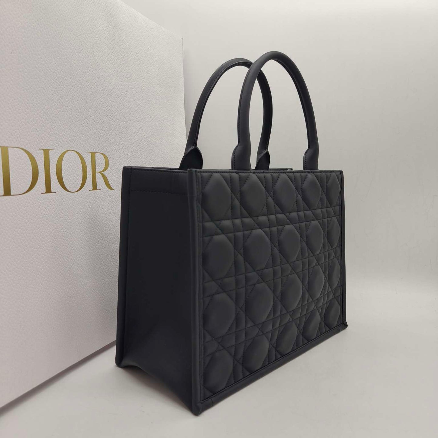 Dior - Dior Lady D-Lite Tote - Matte leather - Black - (large)