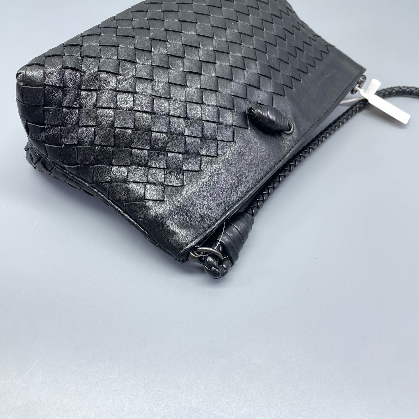 Bottega Veneta - Intrecciato Shoulder Bag - Lambskin leather - Black - (Small)