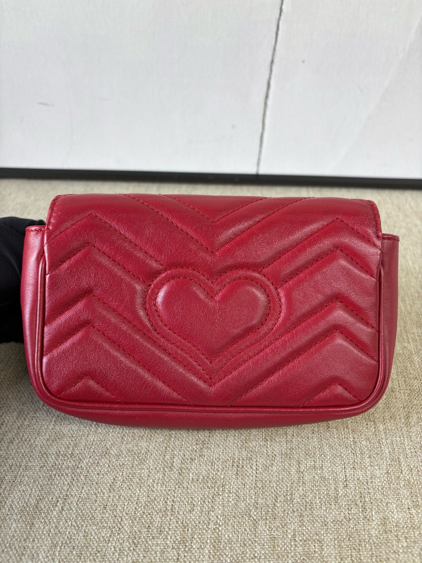 Gucci - GG Marmont Mini Chain Bag - Leather - Red - (mini)