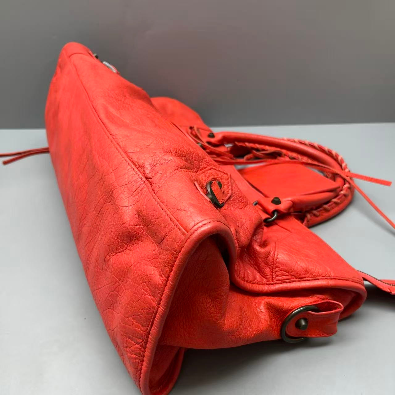 Balenciaga - City Bag - Distressed lambskin leather - Orange - (Large)