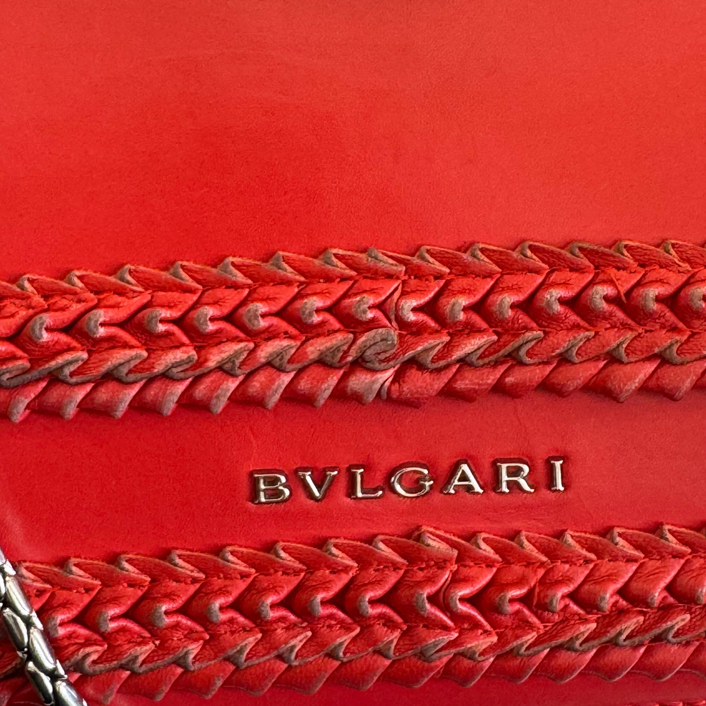 Bvlgari - Serpenti Forever Woven Chain Bag - Leather - Red - (medium)