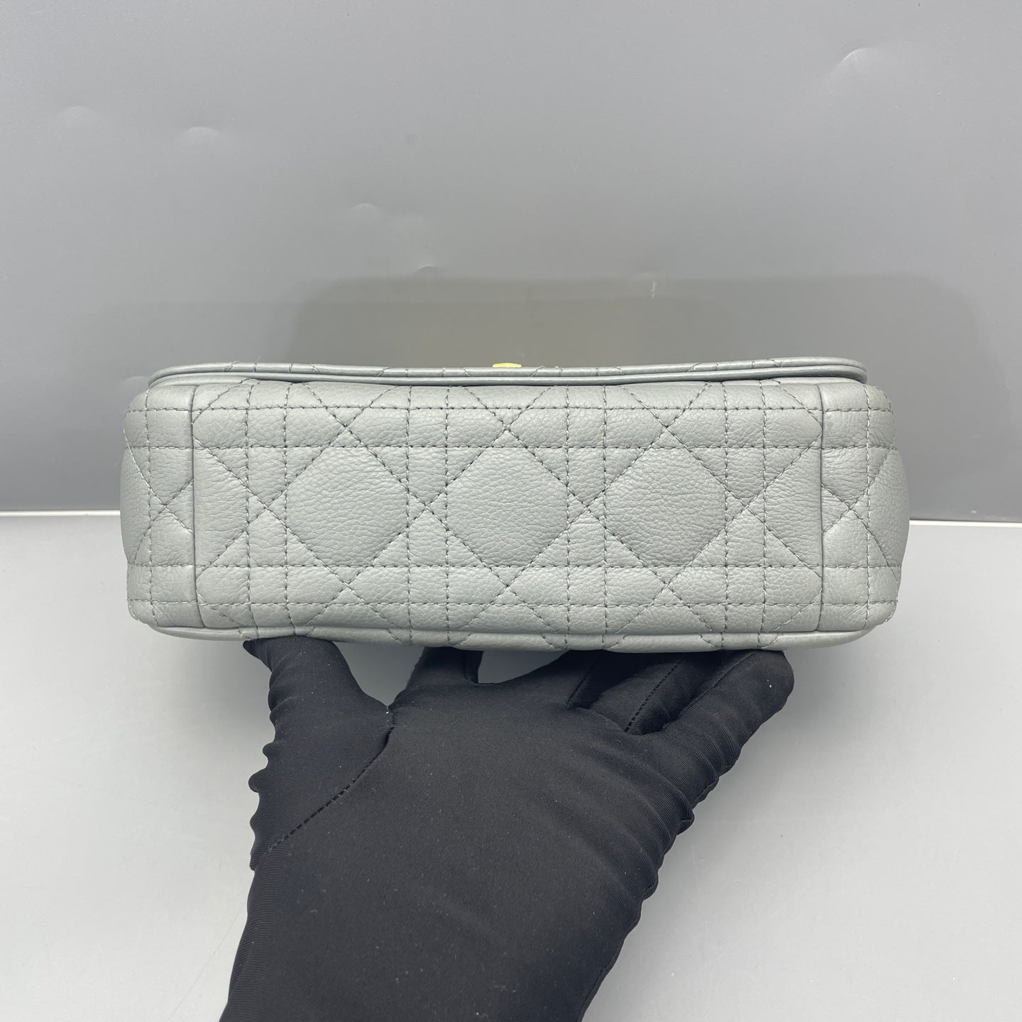Dior - Caro Chain Bag - Grained leather - Dusty Blue with Gold-Tone Hardware - (Small)