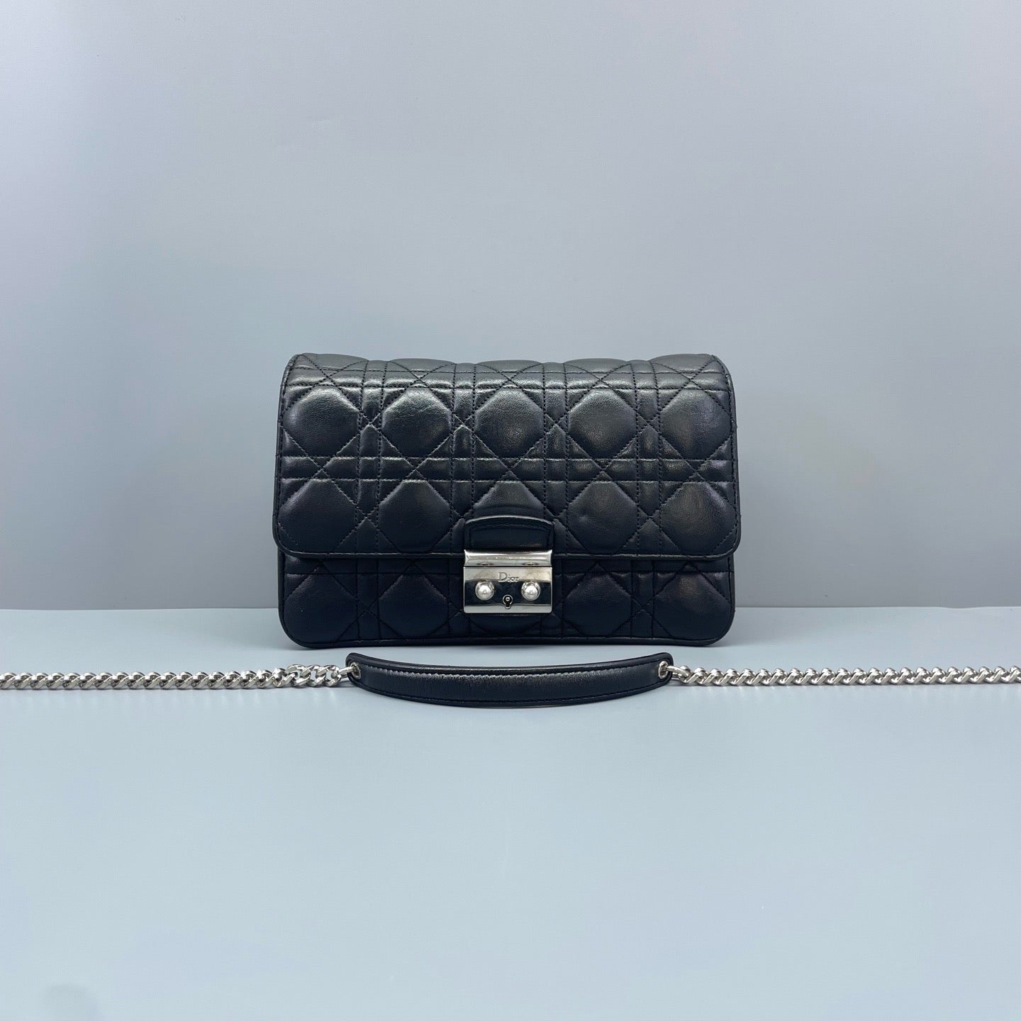 Dior - Diorama Chain Bag - Lambskin leather - Black with Silver-Tone Hardware - (mini)