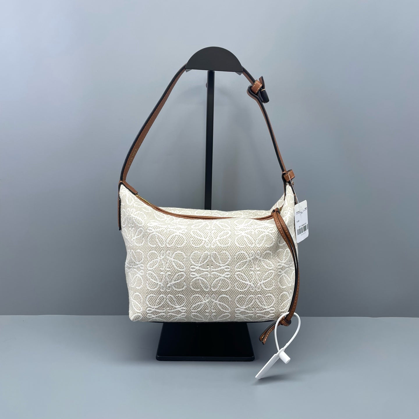 Loewe - Cubi Bag - Anagram canvas with leather trim - Beige - (small)