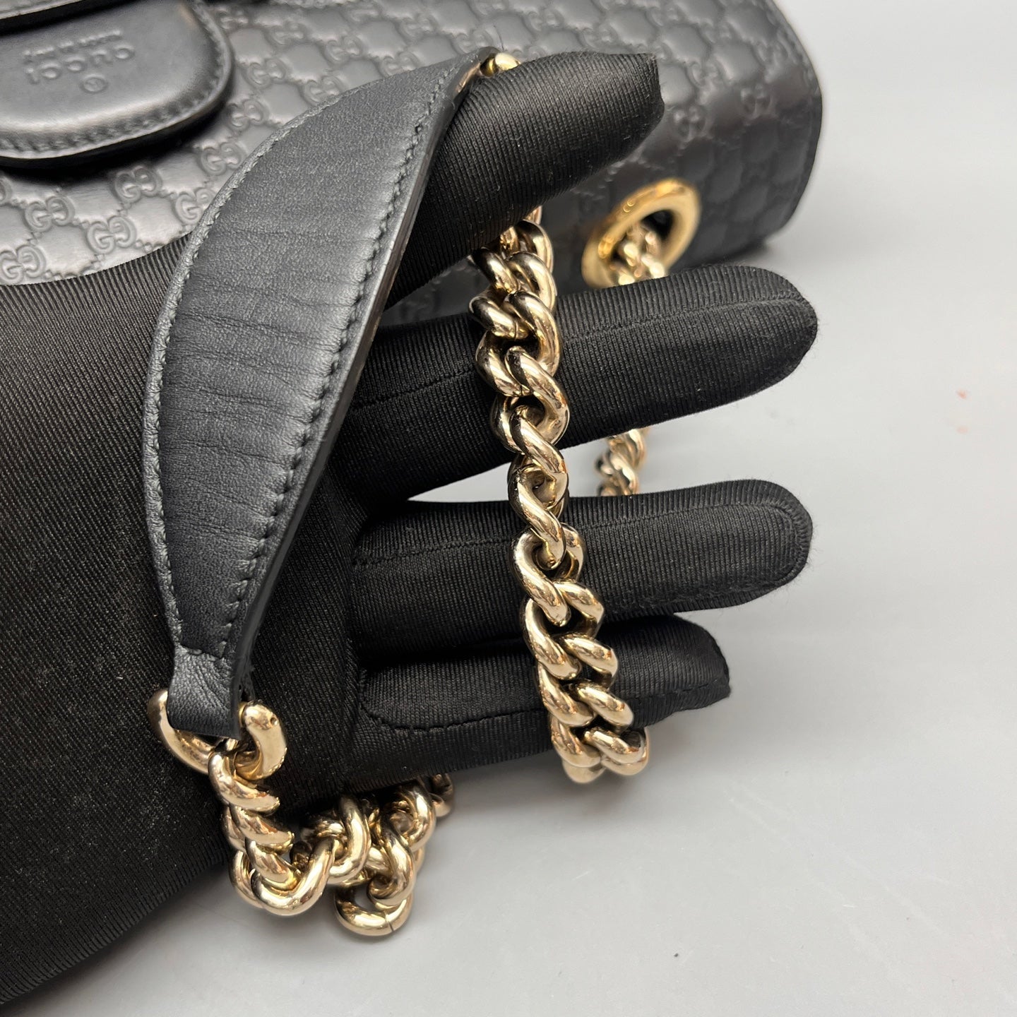 Gucci - Emily Microguccissima Chain Bag - Leather - Black - (Medium)