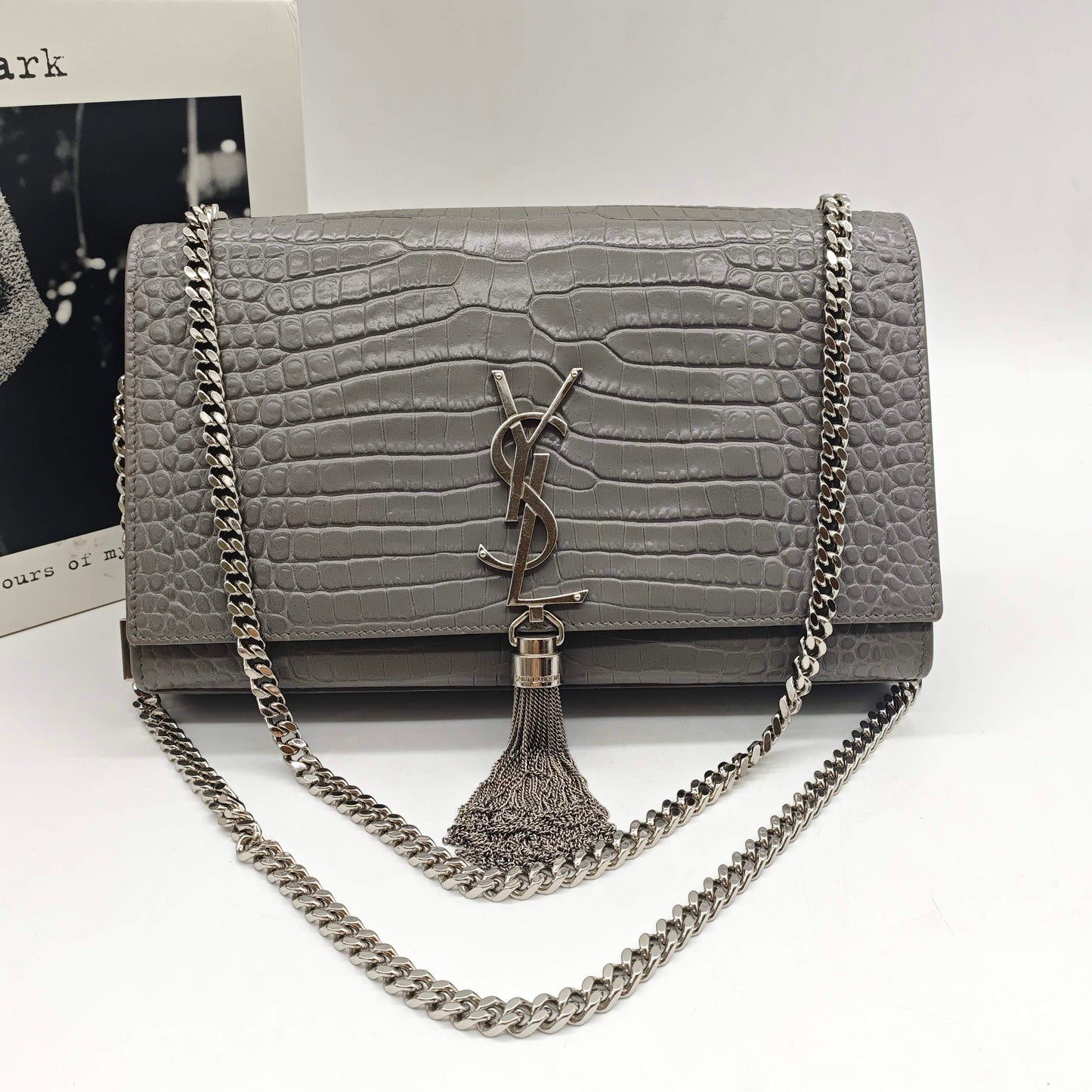 Saint Laurent - Kate Medium Tassel Crossbody Bag - Leather - Grey - (Medium)