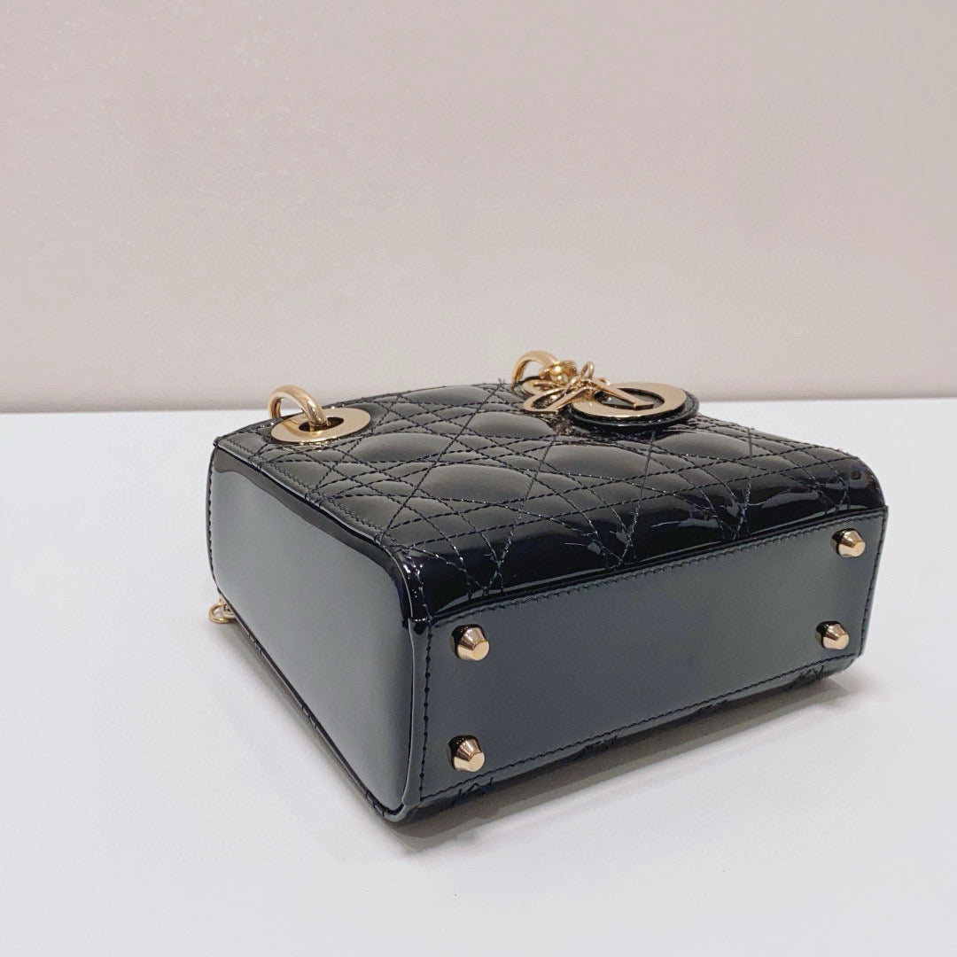 Dior - Lady Dior Mini - Patent leather - Black - (mini)