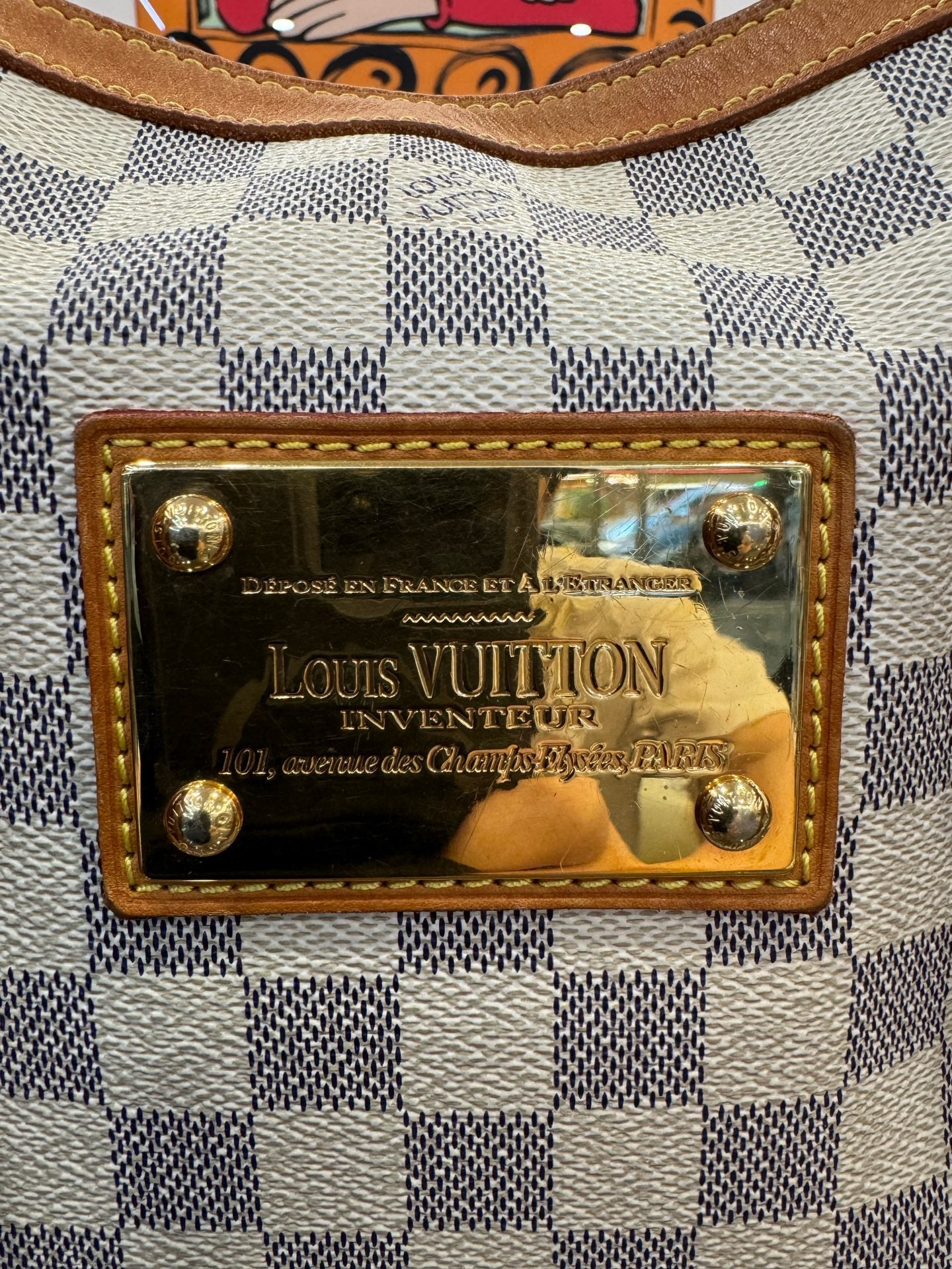 Louis Vuitton - Hampstead GM - Damier Azur coated canvas with Vachetta leather trim - White with light brown Vachetta - (Large)