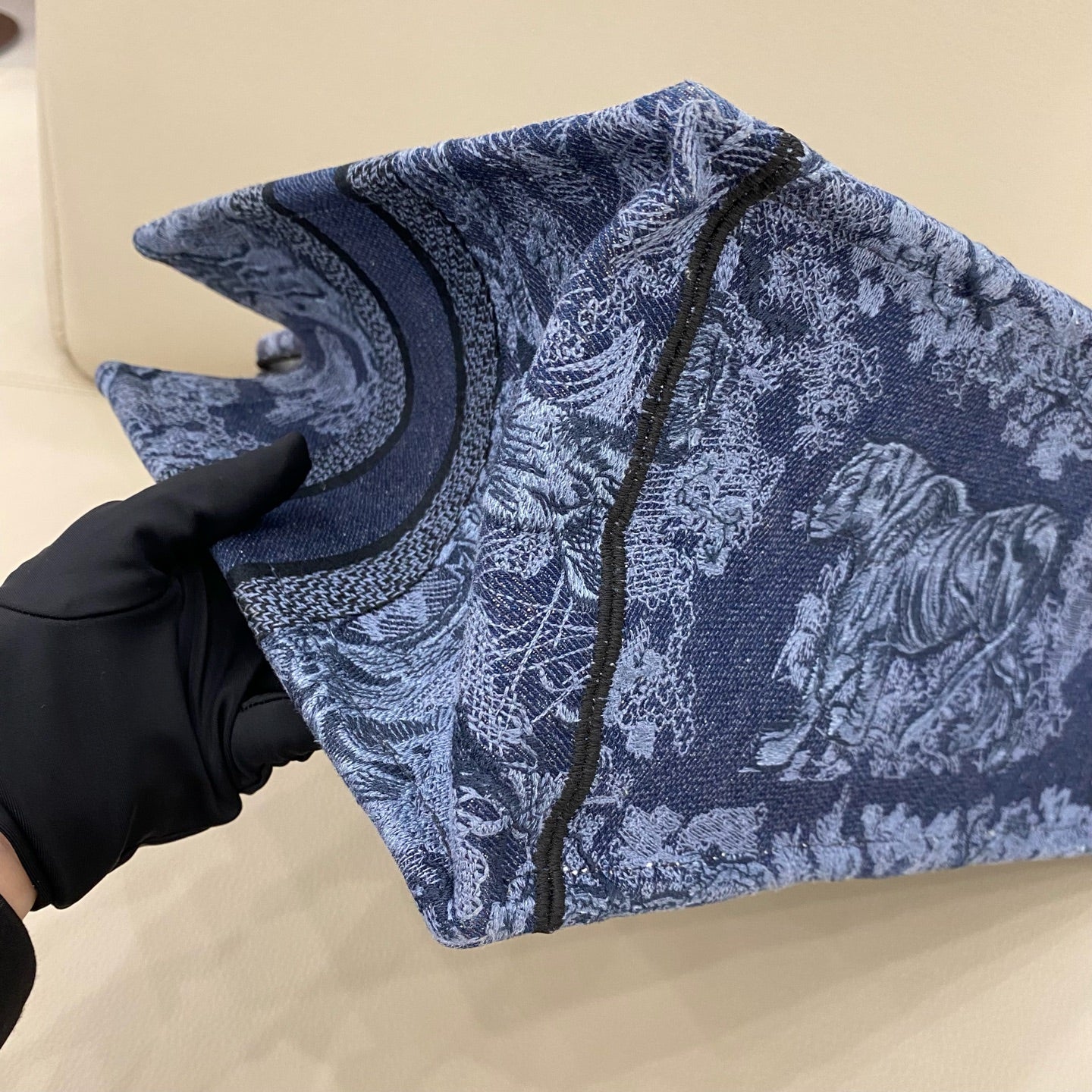 Dior - Book Tote - Embroidered canvas - Navy - (medium)