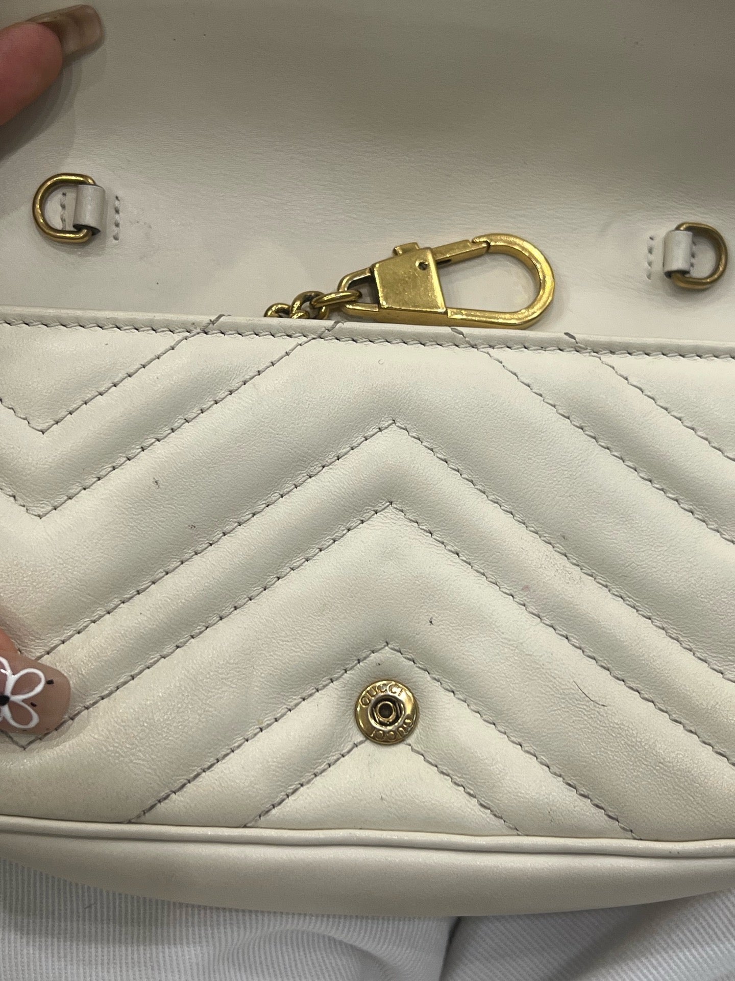 Gucci - Marmont Mini Chain Bag - Leather - White - (mini)