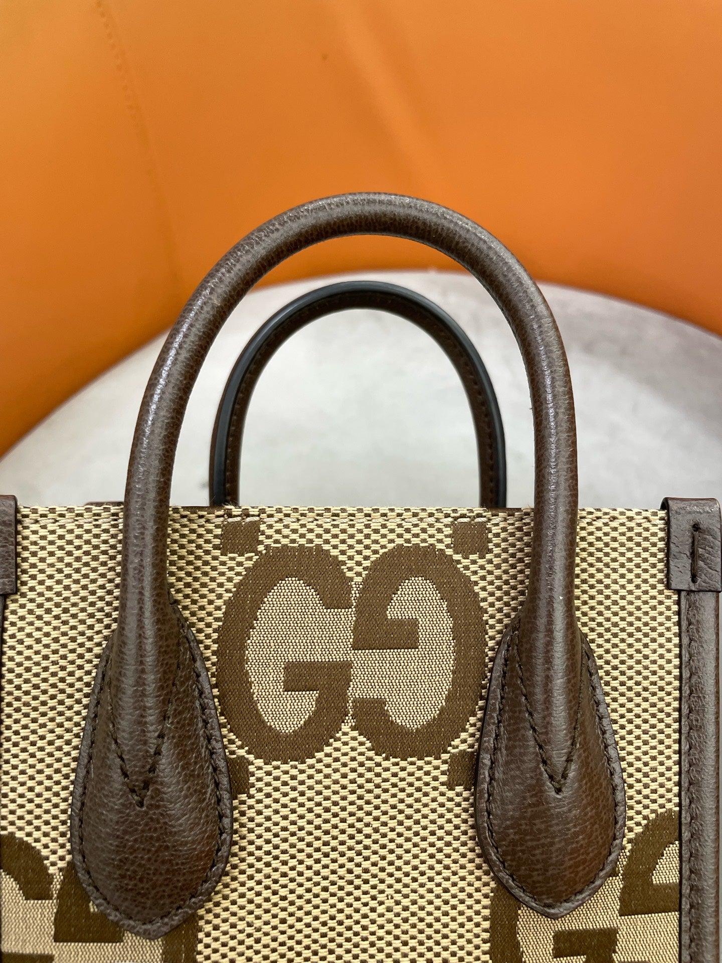 Gucci - Retro Monogram Mini Tote - Coated canvas with leather trim - Brown - (mini)
