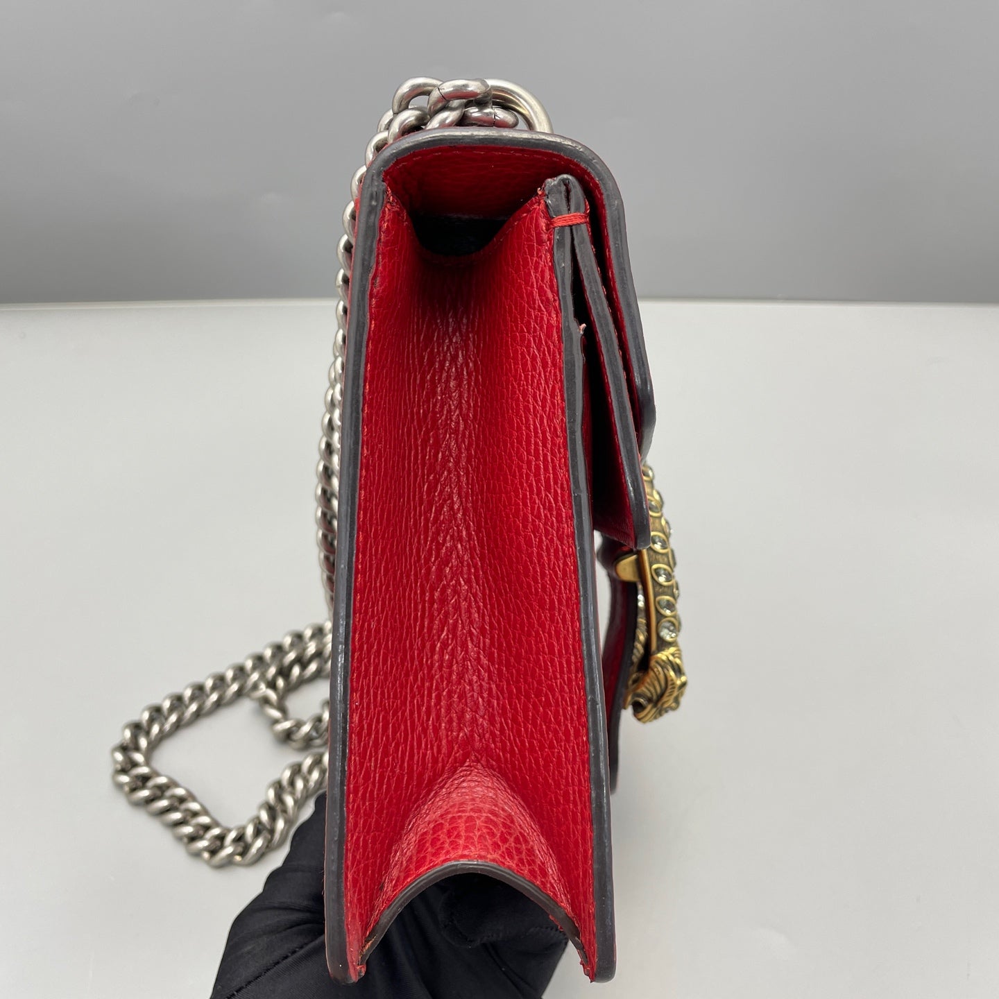 Gucci - Dionysus Small Shoulder Bag - Grained leather - Red - (Small)