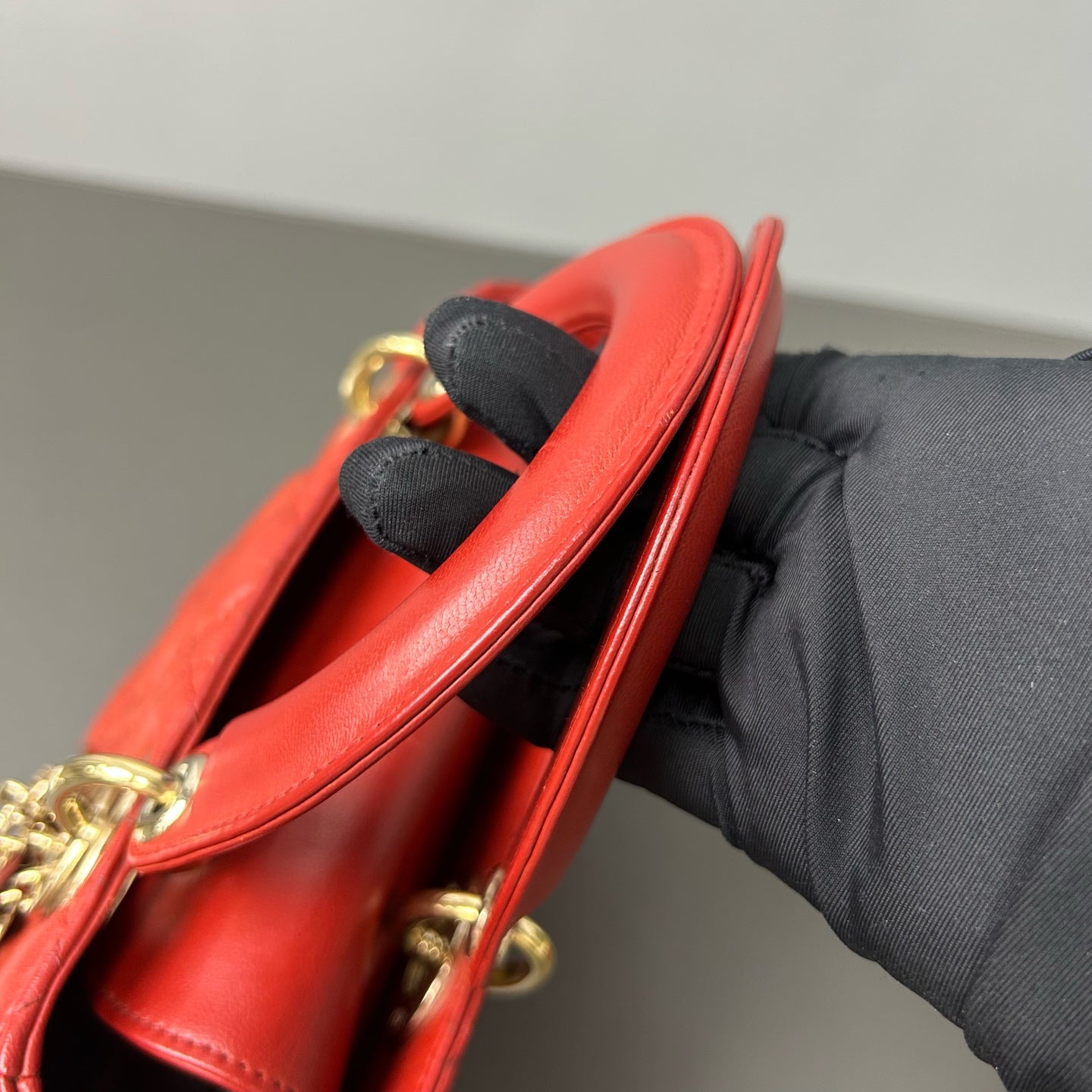 Dior - Lady Dior - Lambskin leather - Red - (small)