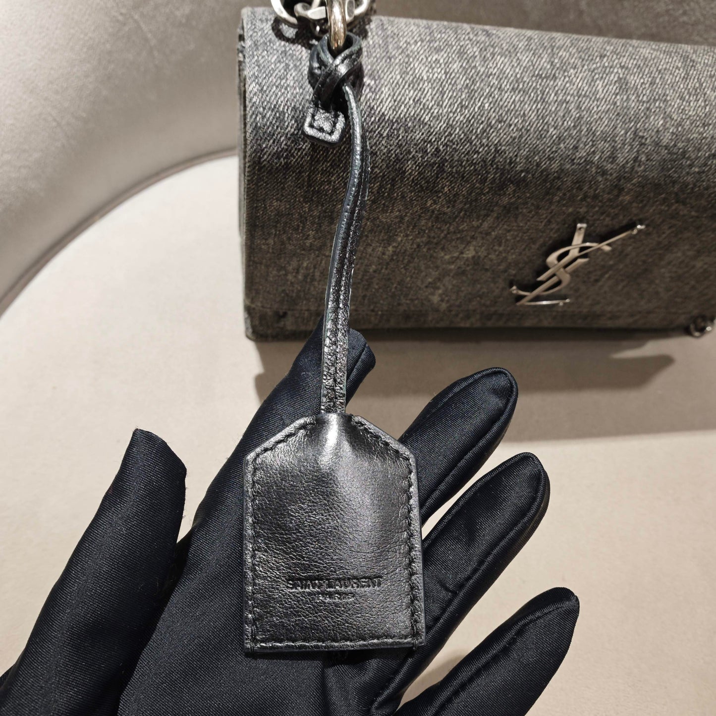 Saint Laurent - Sunset Bag - Denim - Jeans - Grey - (small)