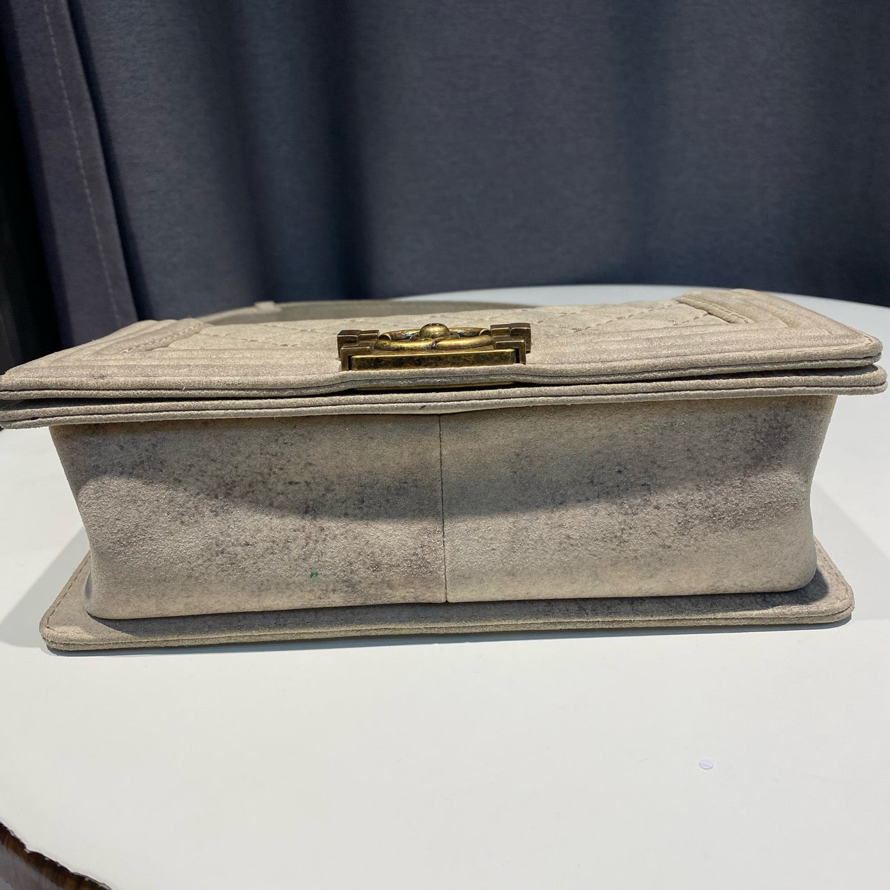 Chanel - Boy Bag - Suede - Grey - (Medium)