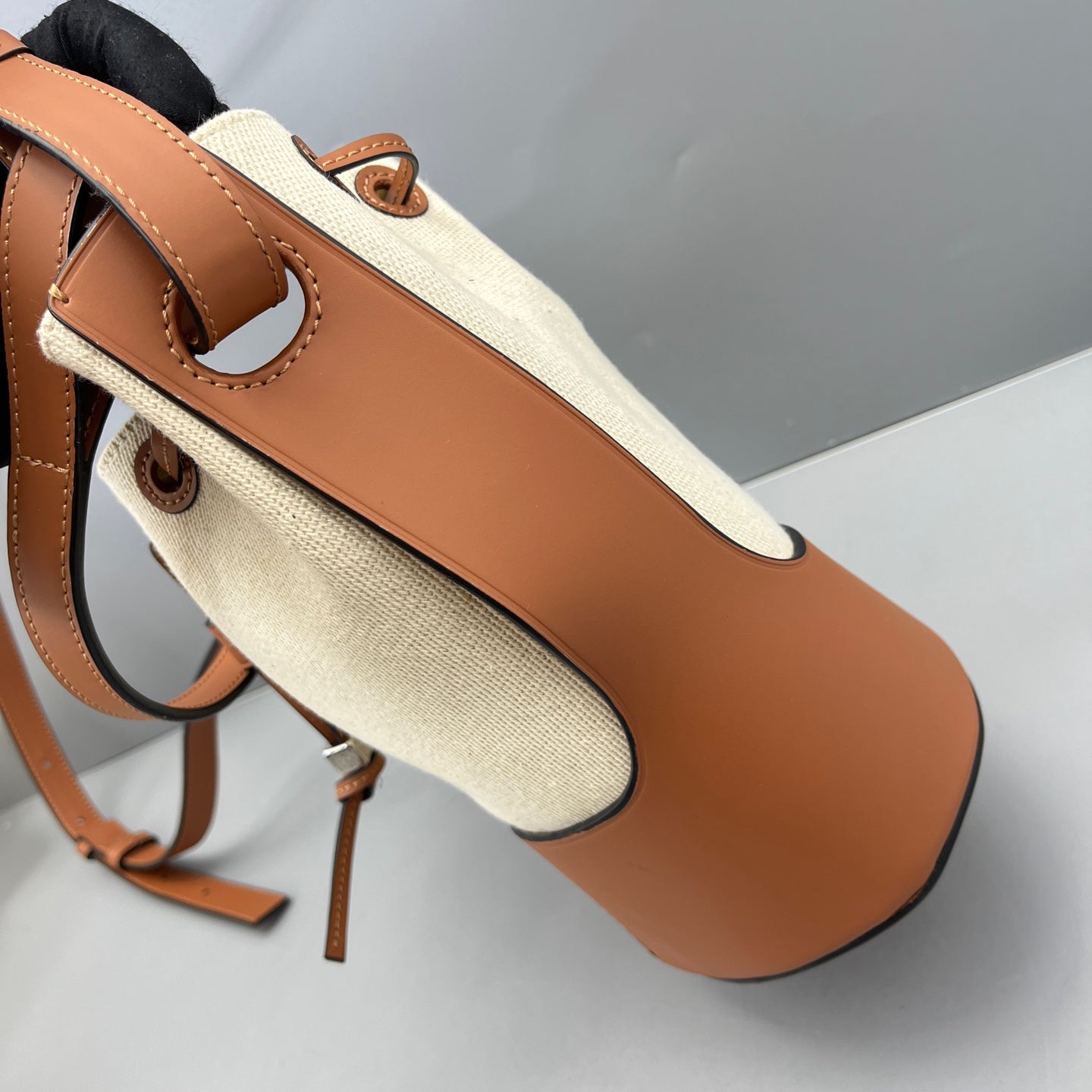 Loewe - Bucket Bag - Canvas and Leather - Caramel and Cream - (Medium)