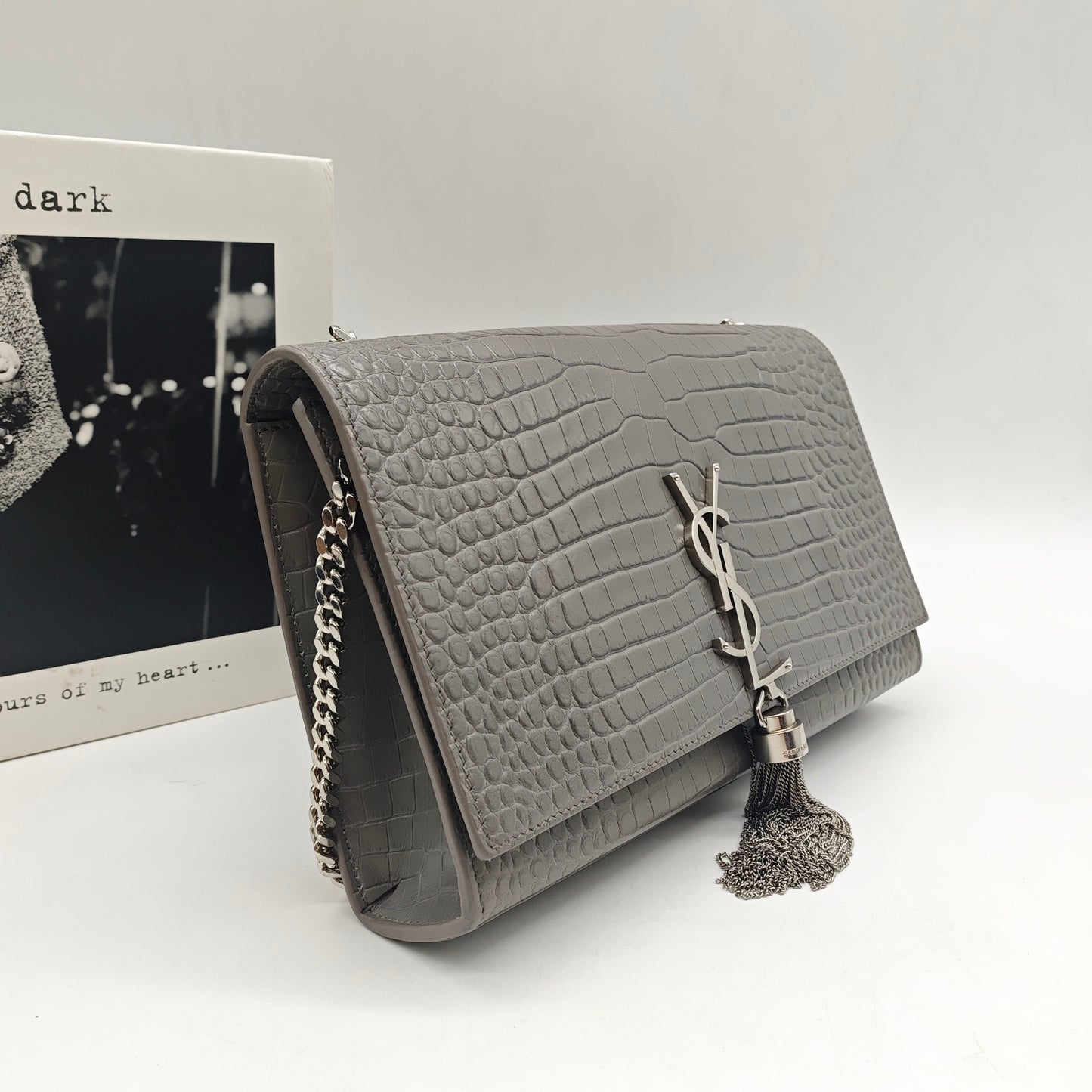 Saint Laurent - Kate Medium Tassel Crossbody Bag - Leather - Grey - (Medium)