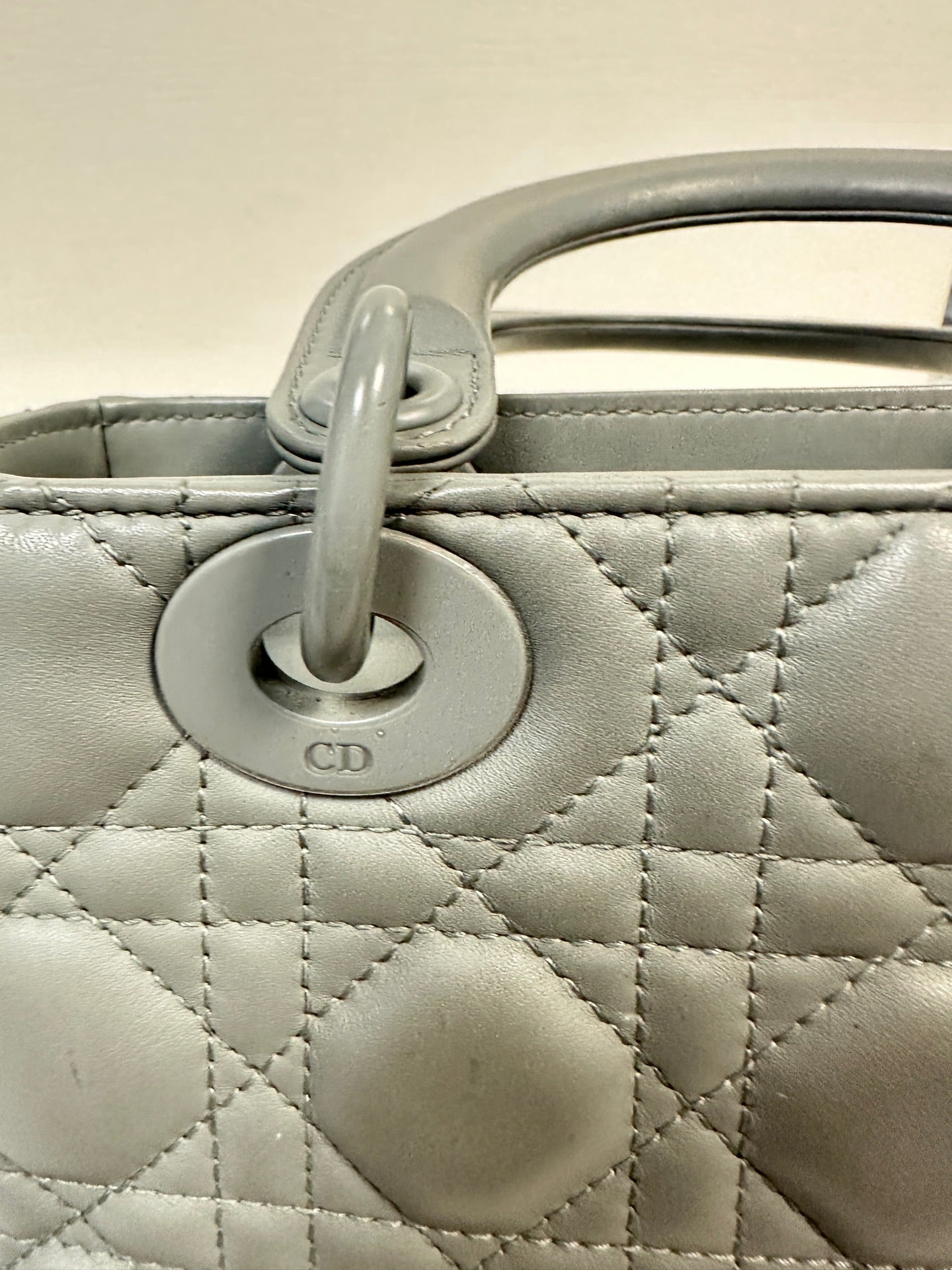 Dior - Lady Dior - Leather - Grey - (Small)