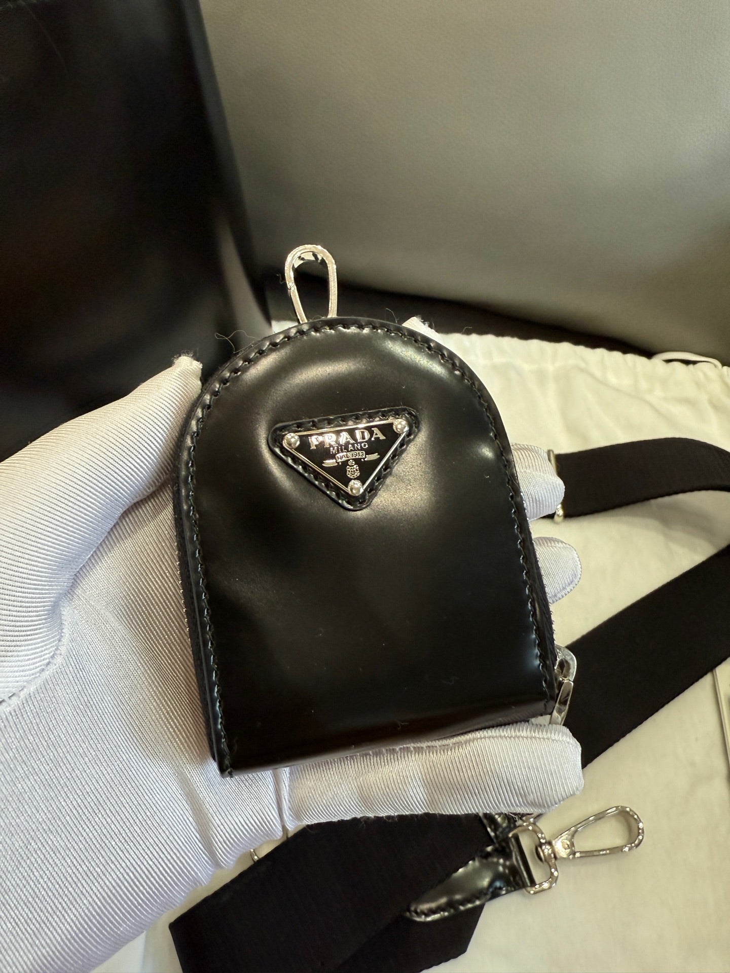 Prada - Panier Bucket Bag - Patent leather - Black - (Small)