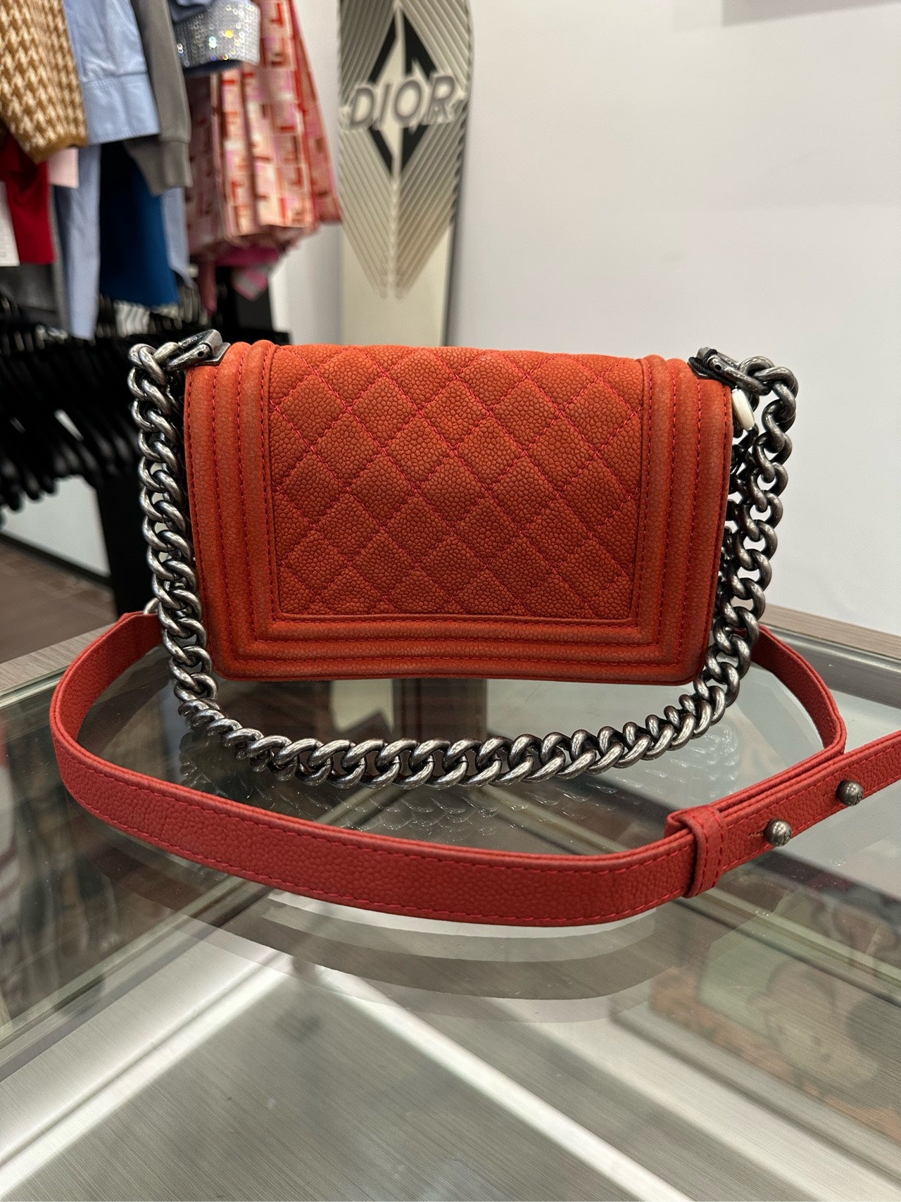 Chanel - Le Boy Small - Grained calfskin leather - Red - (small)
