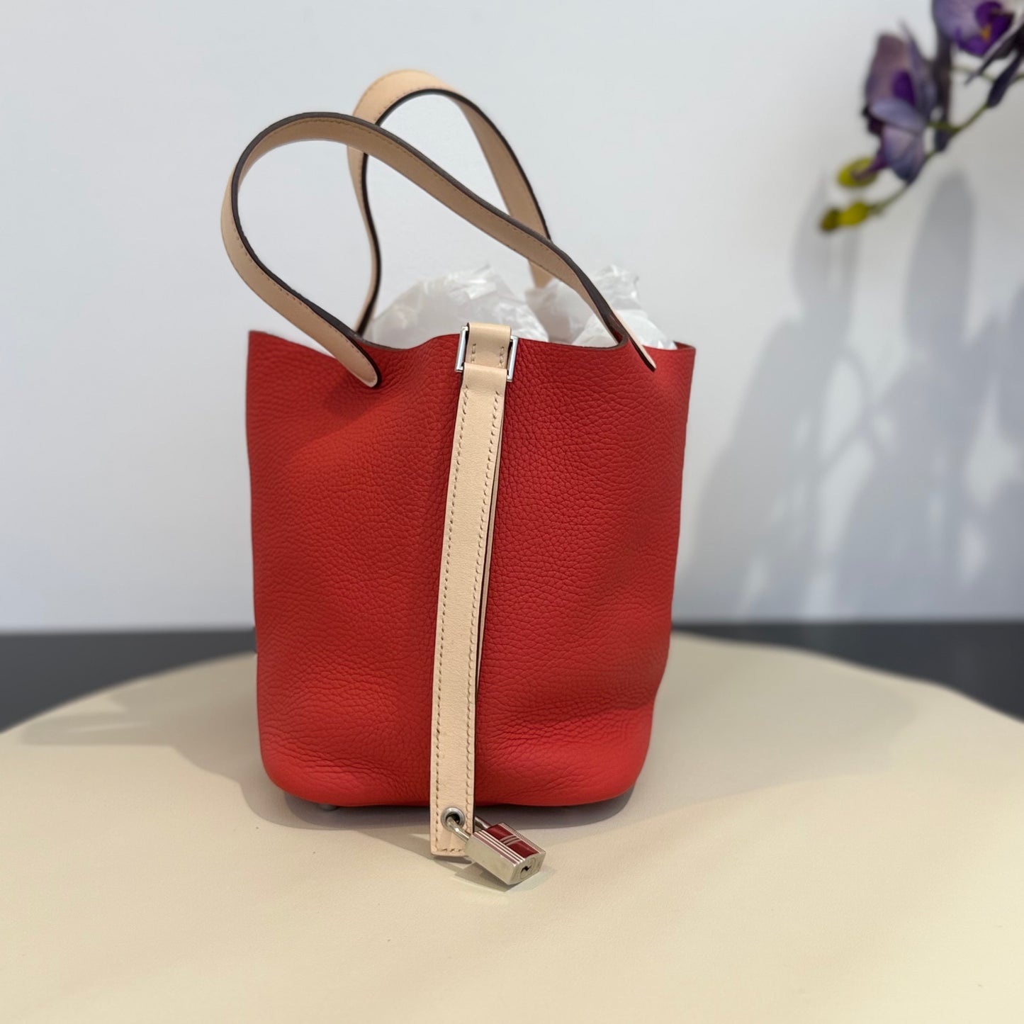 Hermès - Picotin Lock 18 - Leather - Red with Beige contrast - (mini)