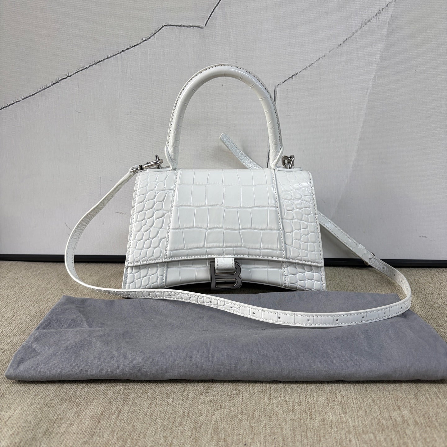 Balenciaga - Hourglass Top Handle Bag S - Cowhide leather - White - (Small)