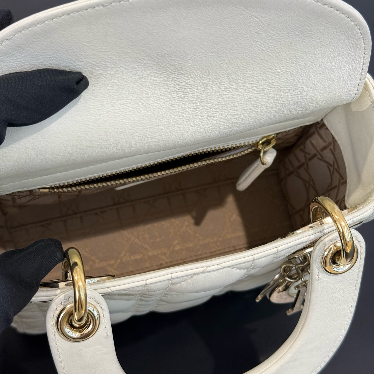 Dior - Lady Dior Mini - Leather - White - (mini)