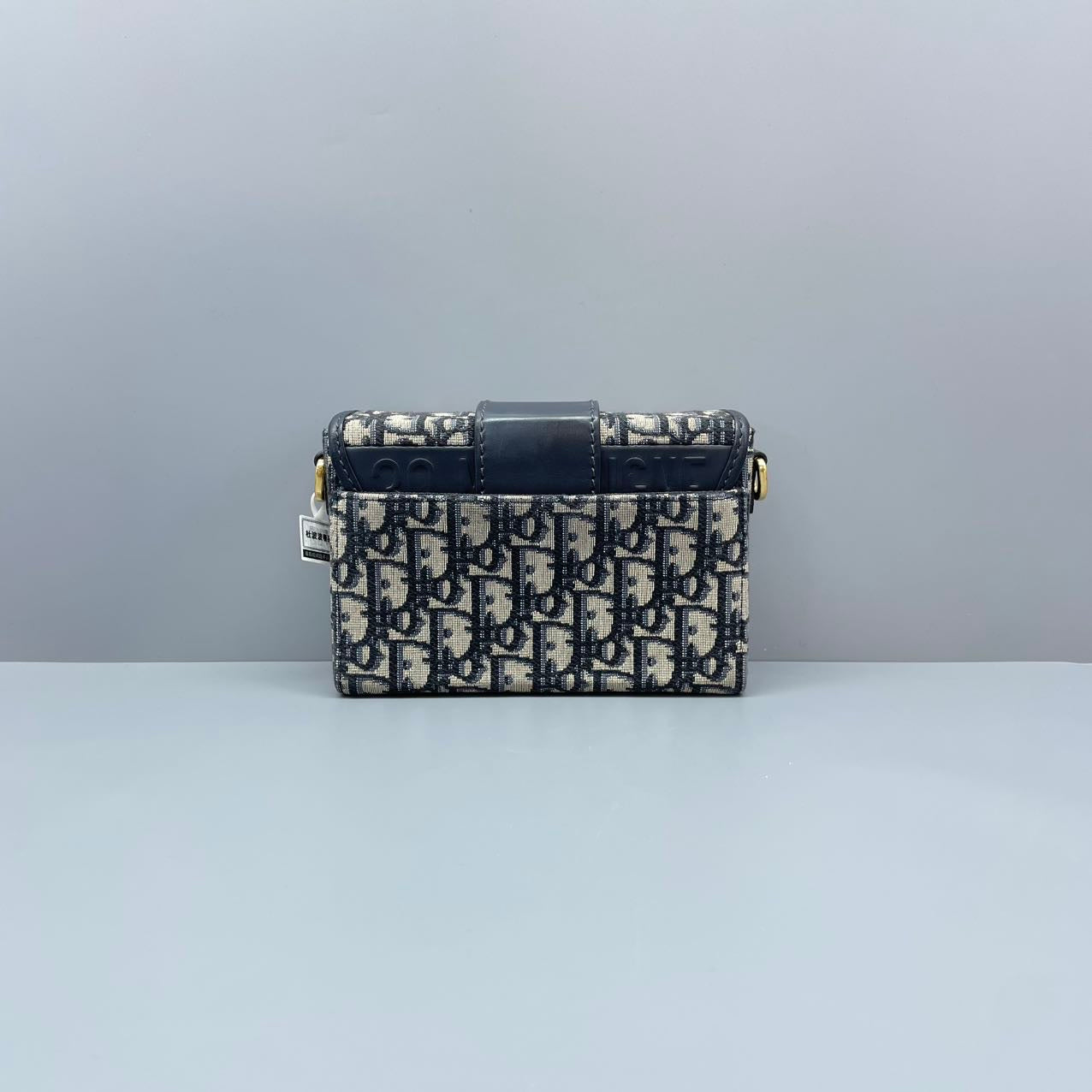 Dior - 30 Montaigne Mini Box Bag Oblique - Dior Oblique jacquard canvas with leather trim - Blue - (mini)