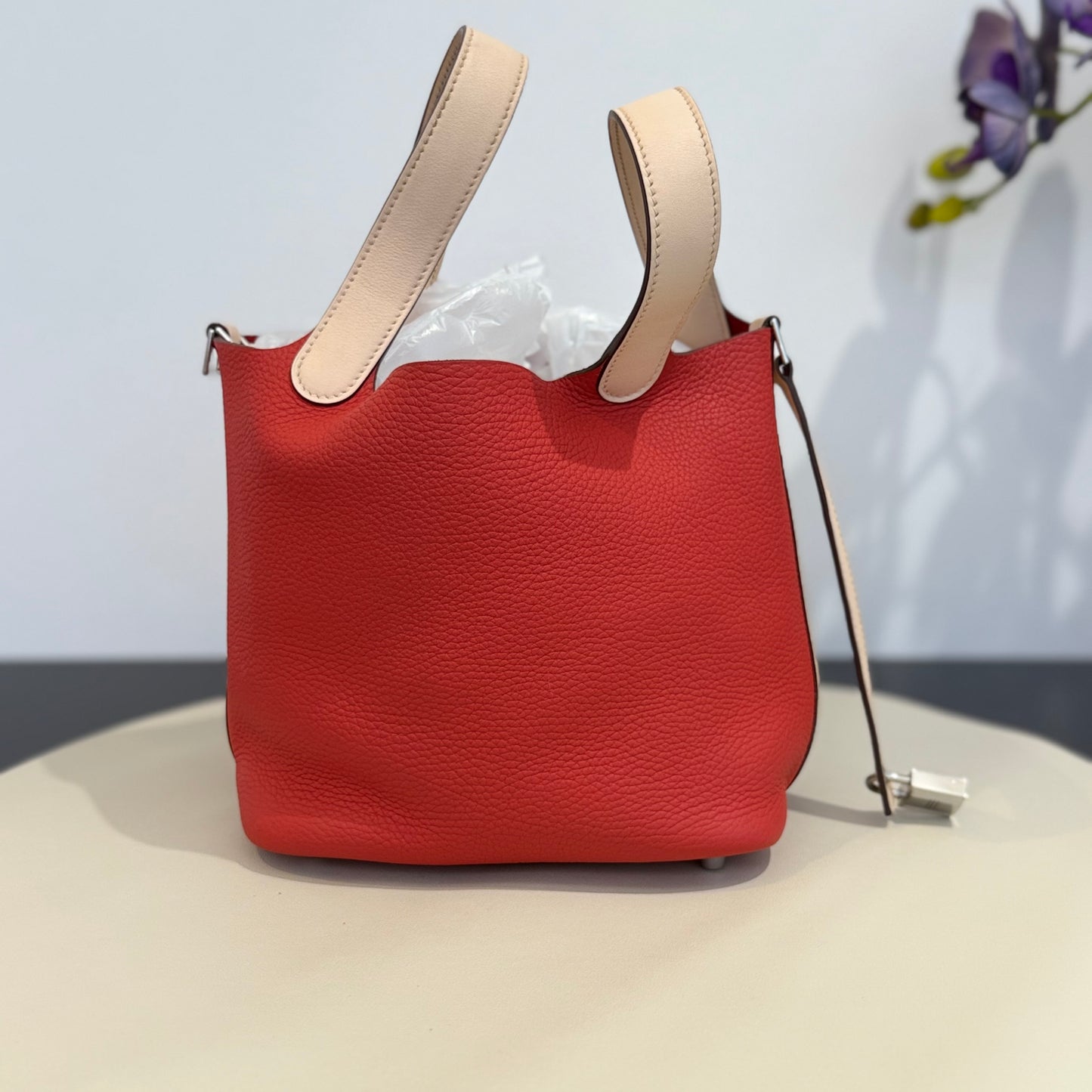Hermès - Picotin Lock 18 - Leather - Red with Beige contrast - (mini)