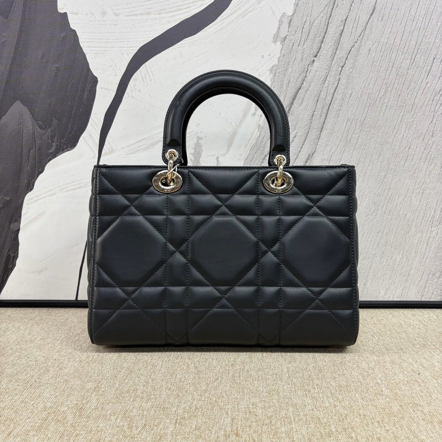 Dior - Lady D-Sire Medium - Lambskin leather - Black with Gold-Tone Hardware - (medium)
