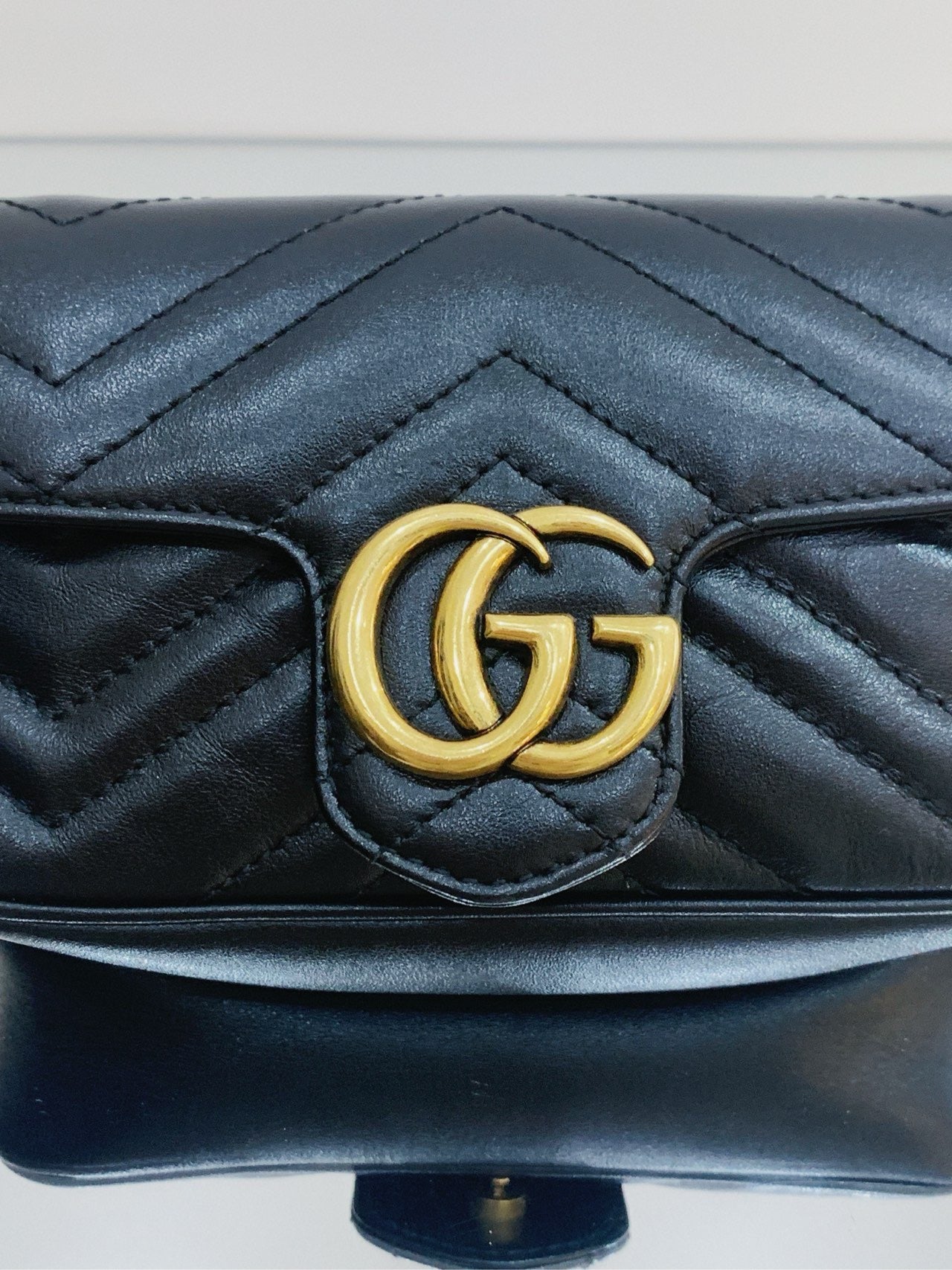 Gucci - GG Marmont Matelassé Super Mini Shoulder Bag - Leather - Black - (mini)