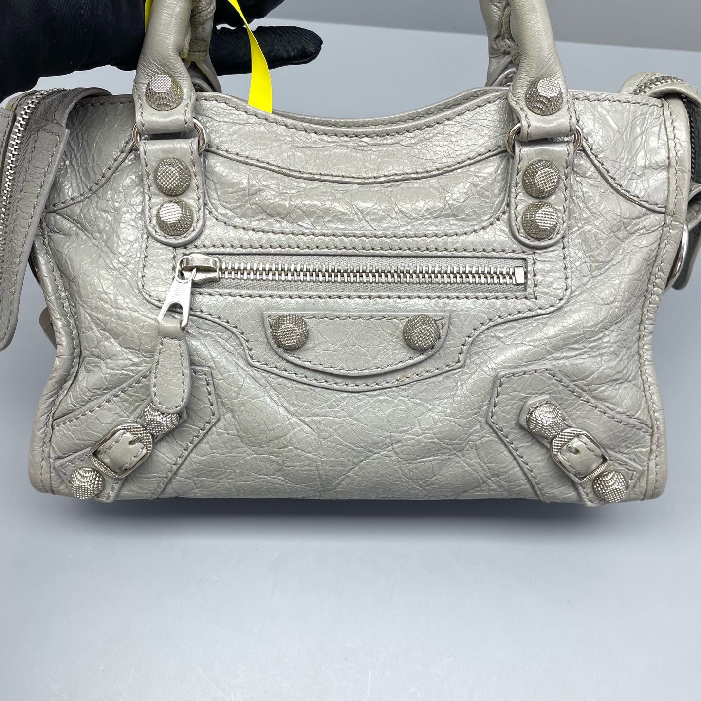Balenciaga - Mini City Bag - Distressed lambskin leather - Grey - (mini)