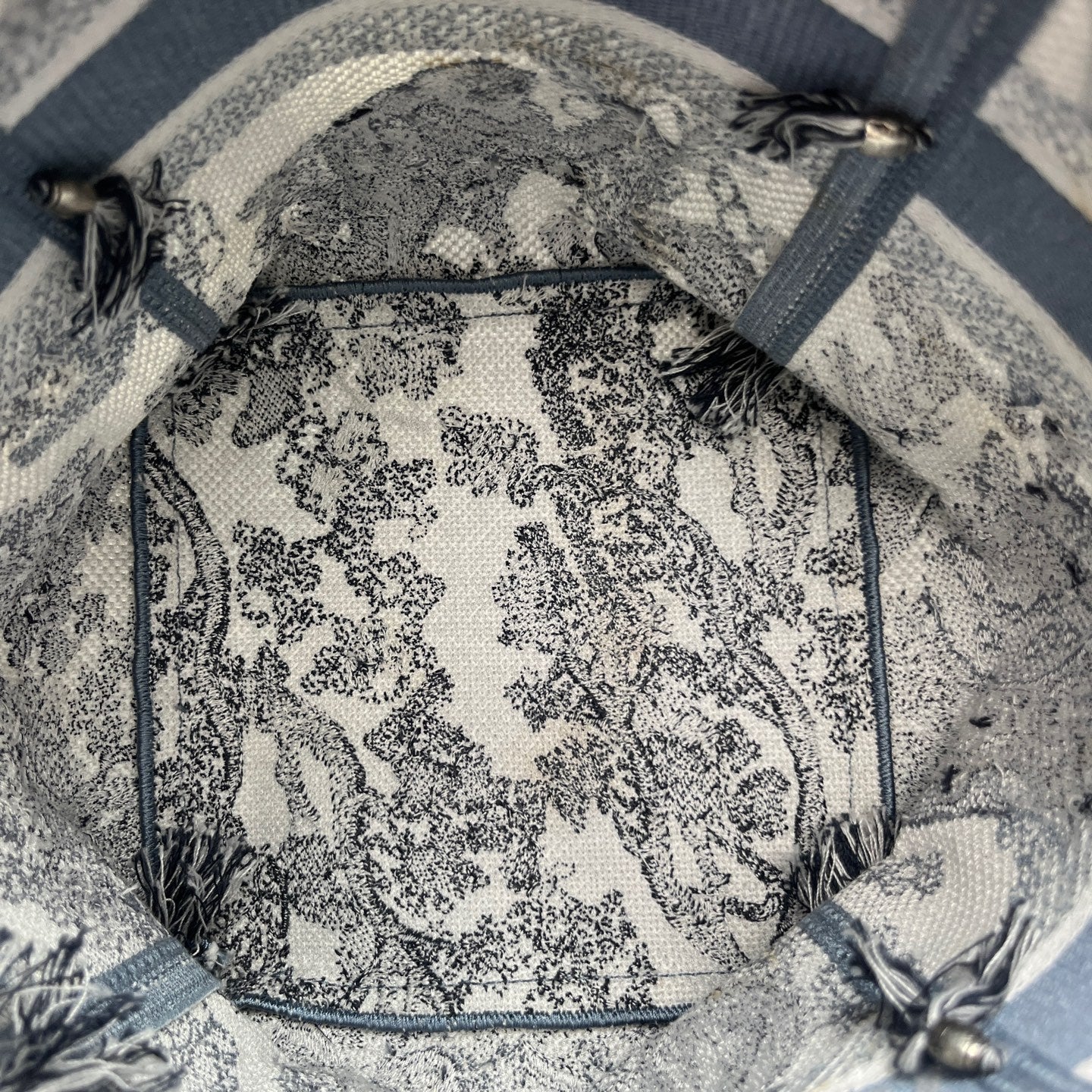 Dior - Dior Toile de Jouy Sauvage Embroidered Bucket Bag - Embroidered Canvas / Fabric with Leather Trim - Multicolour - (Medium)