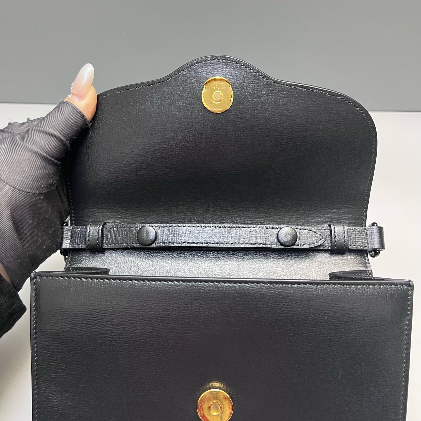 Gucci - 1955 Horsebit Wallet on Chain - Calfskin leather - Black - (mini)