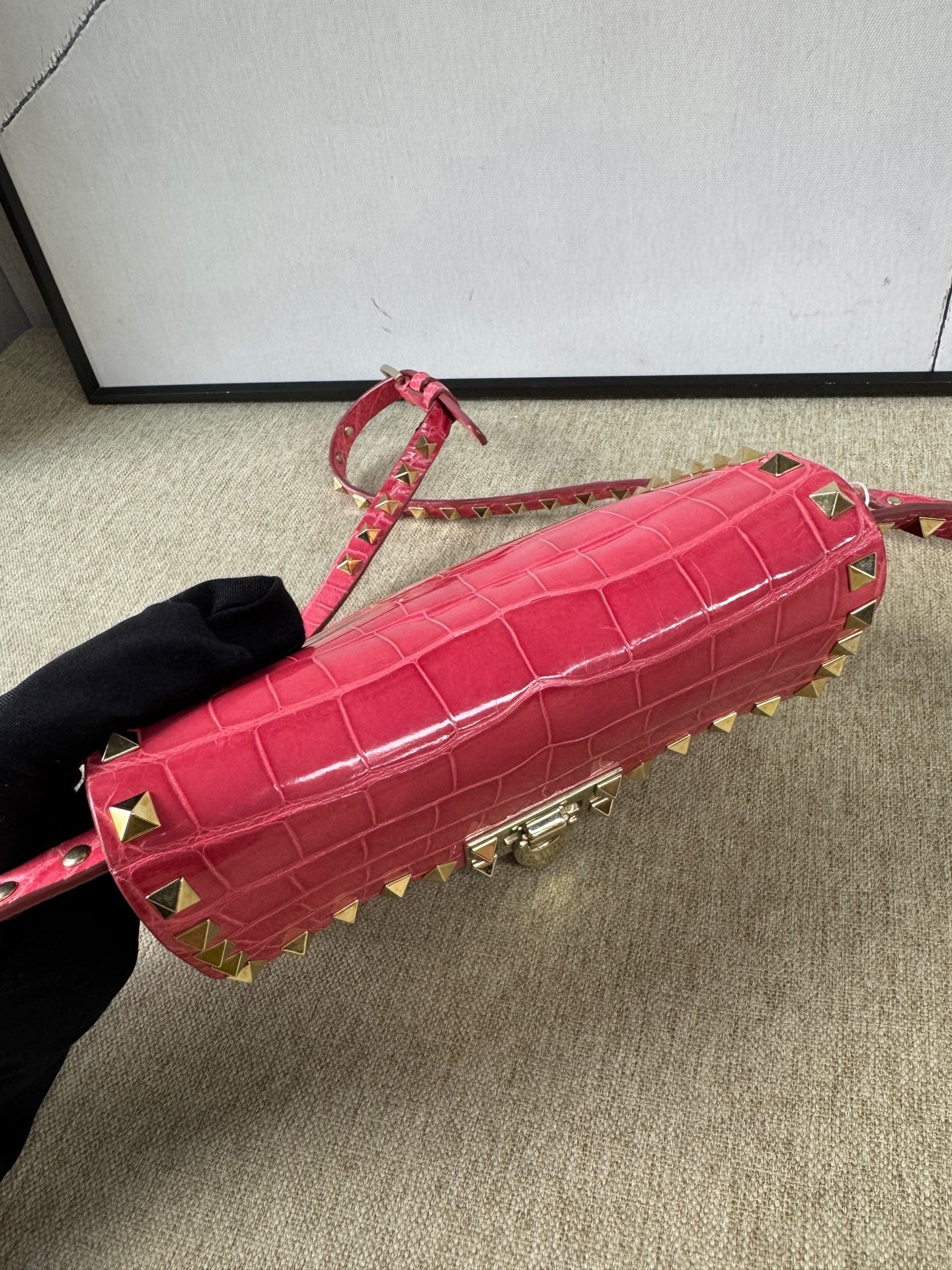 Valentino - Rockstud - Exotic leathers - Crocodile - Pink - (Mini)