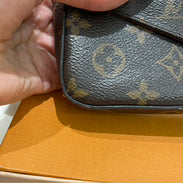 Louis Vuitton - Pochette Félicie - Monogram coated canvas with grained leather trim and interior - Brown - (mini)