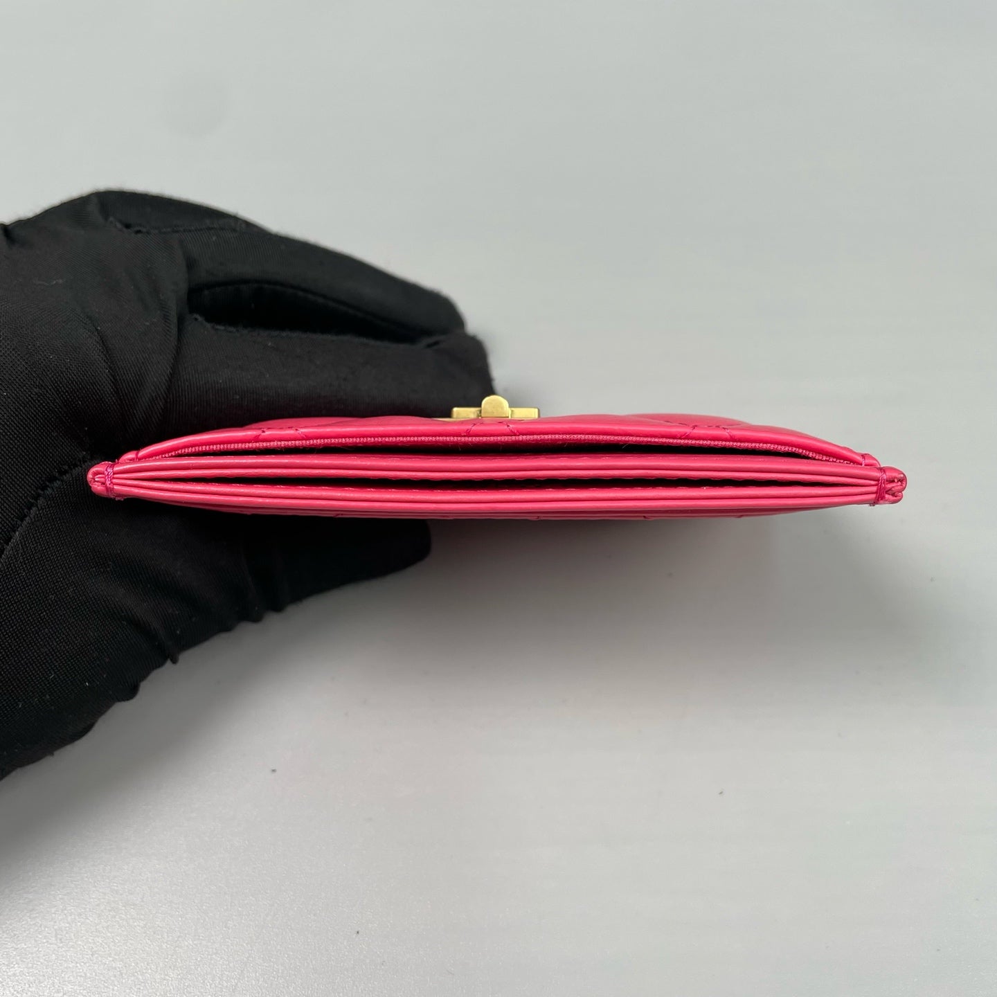 Chanel - 2.55 Series Card Holder - Lambskin leather - Pink with Gold-Tone Hardware - (small)