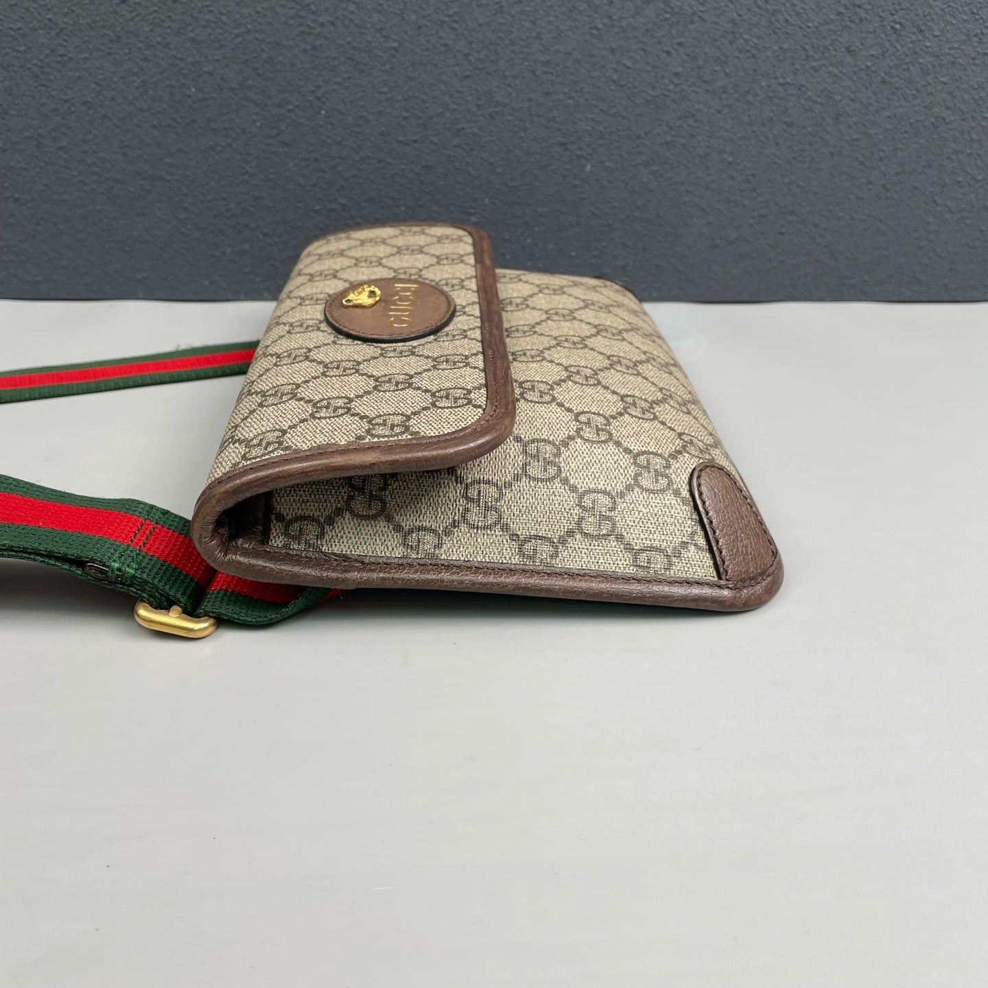 Gucci - Ophidia GG Supreme Tiger Head Belt Bag - GG Supreme coated canvas with leather trim and Web strap - Beige - (medium)