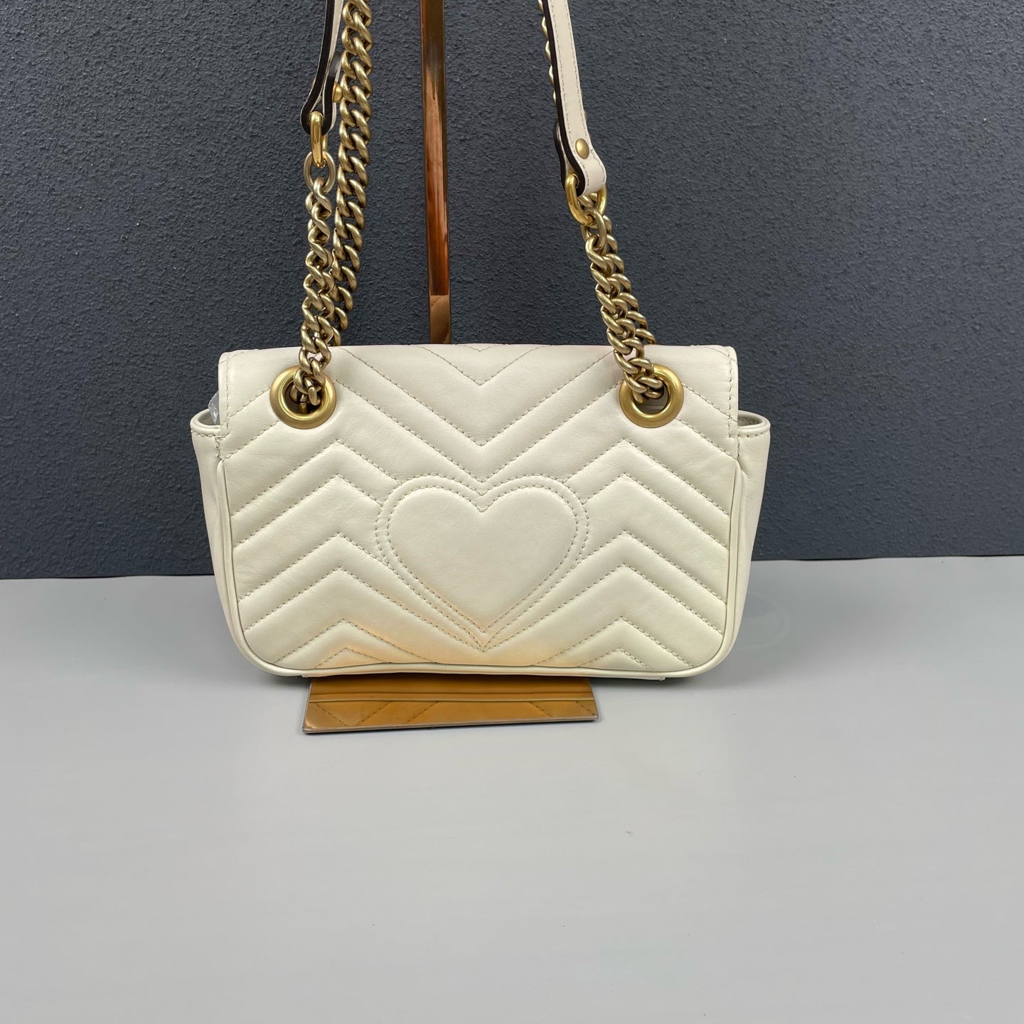 Gucci - GG Marmont Small Shoulder Bag - Leather - White - (Small)