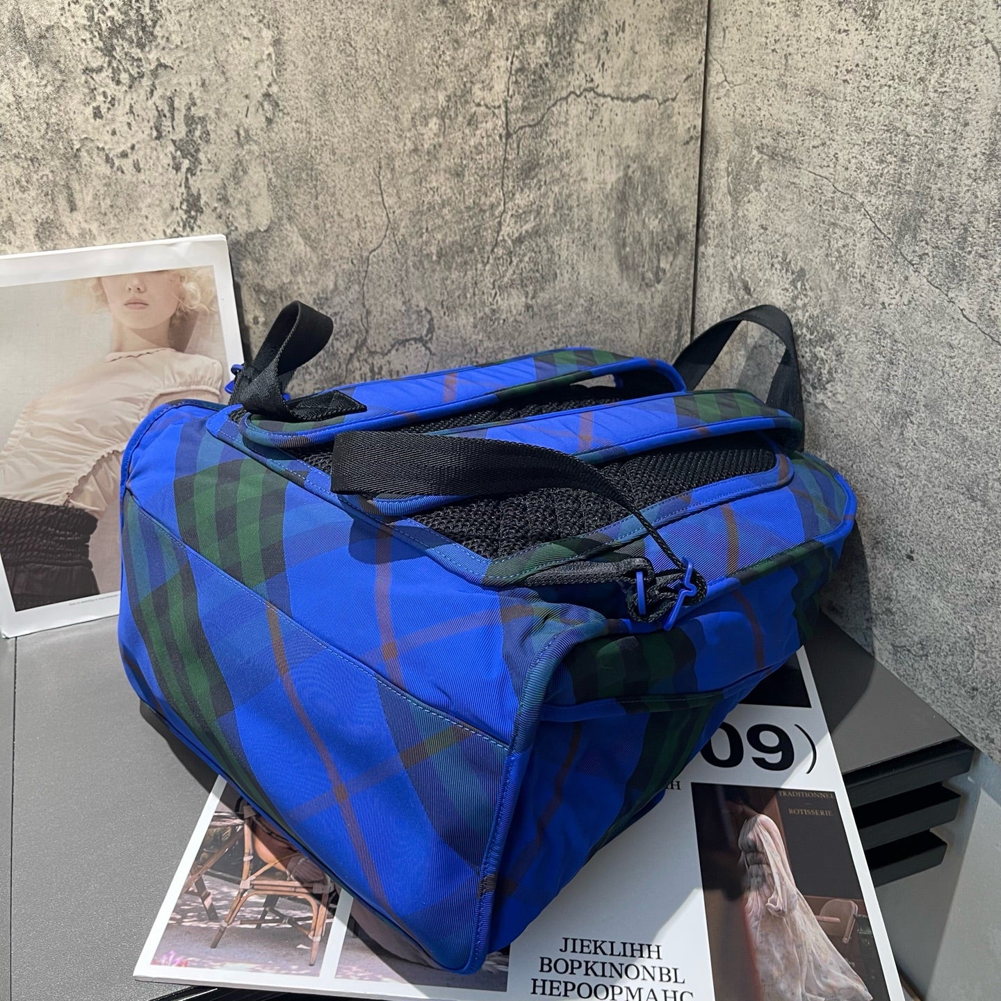 Burberry - Classic Plaid Backpack - Canvas - Blue - (large)