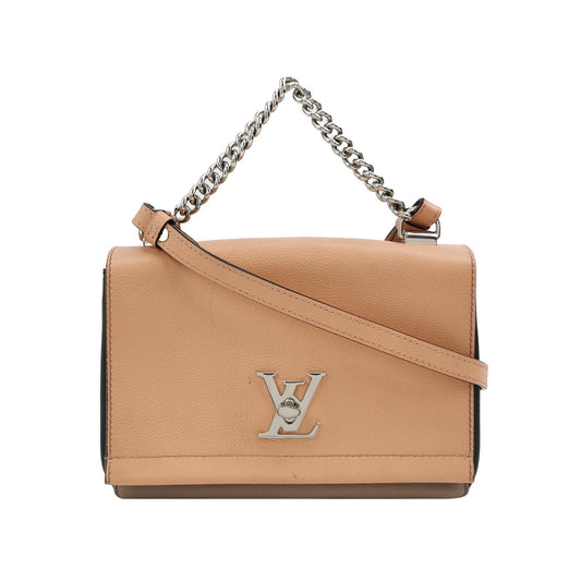 Louis Vuitton - Lockme - Grained calfskin leather - Pink, Grey, and Black color-block with Silver-Tone Hardware - (Small)