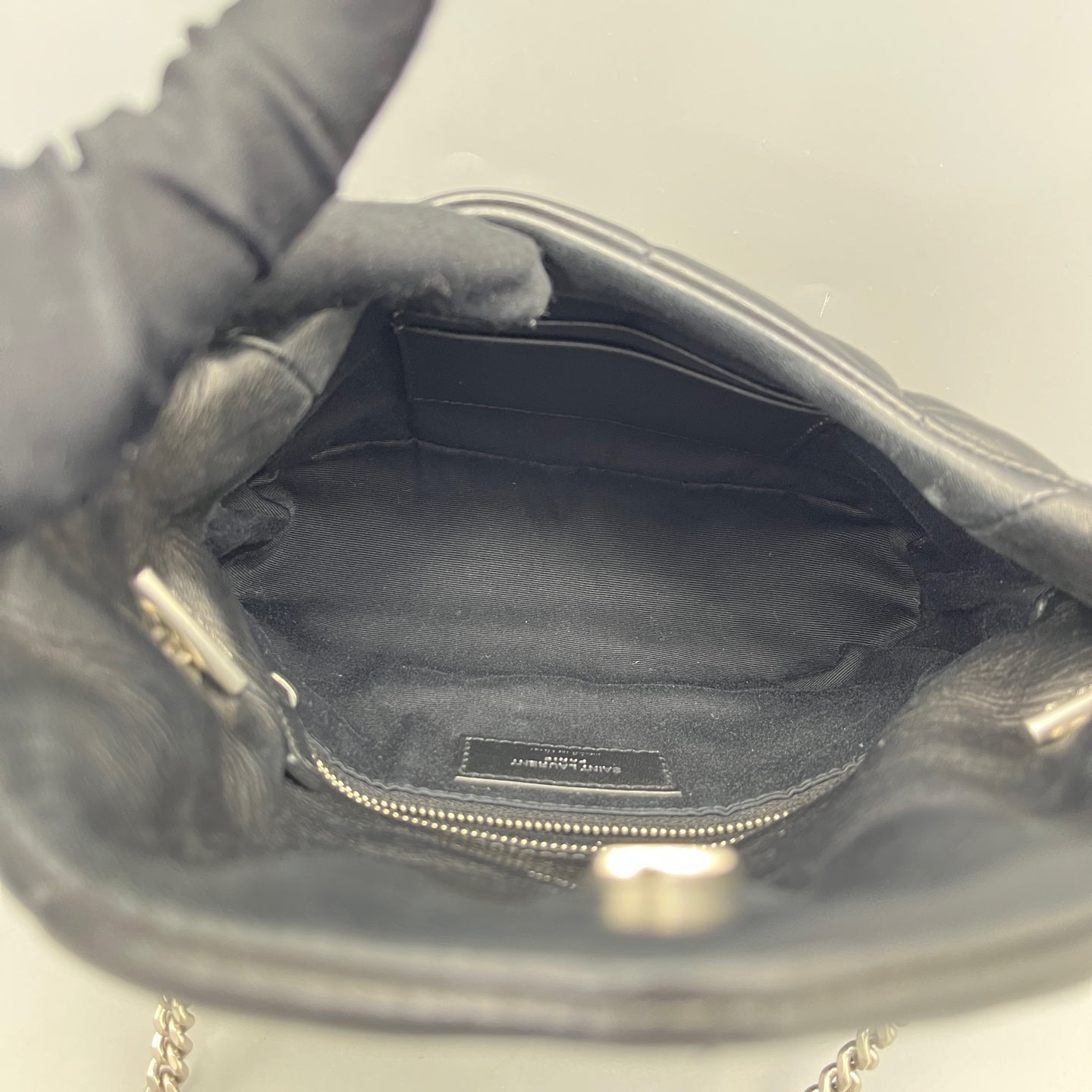 Saint Laurent - Loulou Puffer Mini - Lambskin leather - Black - (mini)
