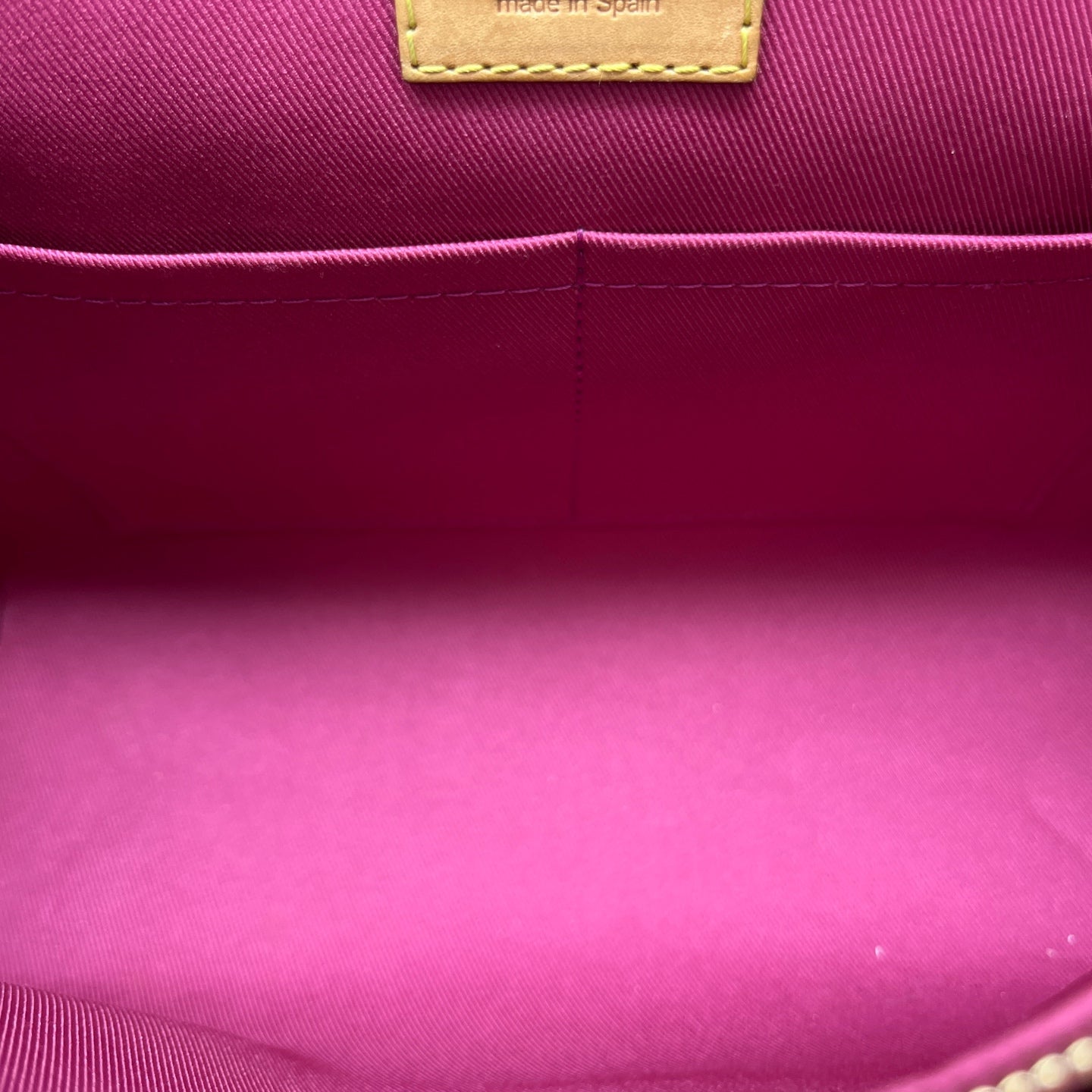 Louis Vuitton - Cluny BB - Monogram coated canvas with leather trim - Brown (Monogram canvas), Fuchsia (strap), Burgundy (strap underside), Natural (Vachetta leather) - (small)