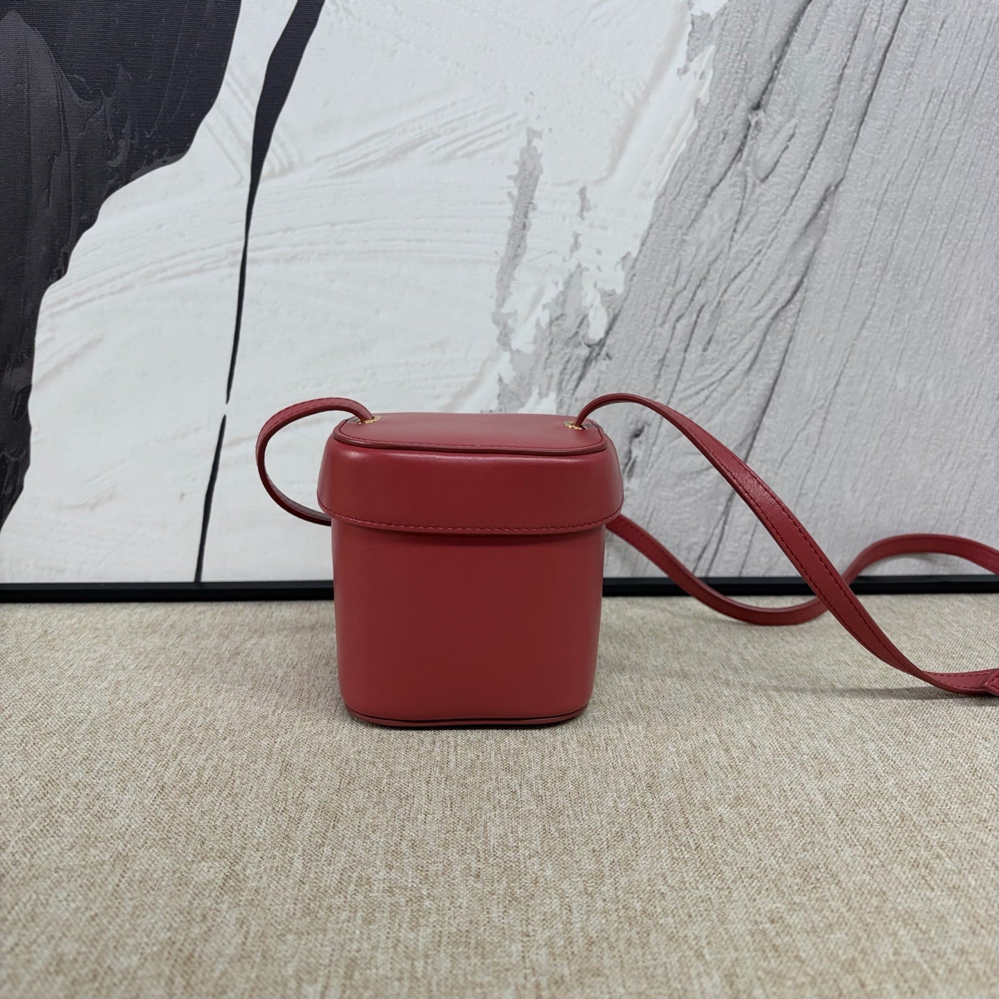 Celine - Triomphe Small Box - Calfskin leather - Burgundy - (mini)