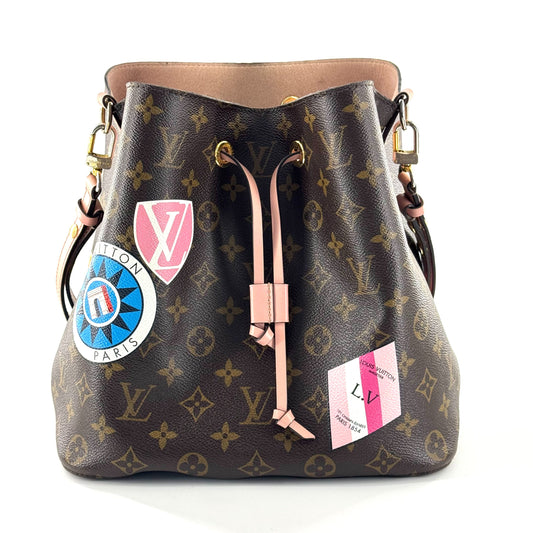 Louis Vuitton - NeoNoé World Tour/Patches - Monogram coated canvas with cowhide leather trim - Brown, Pink, Multicolour - (Medium)