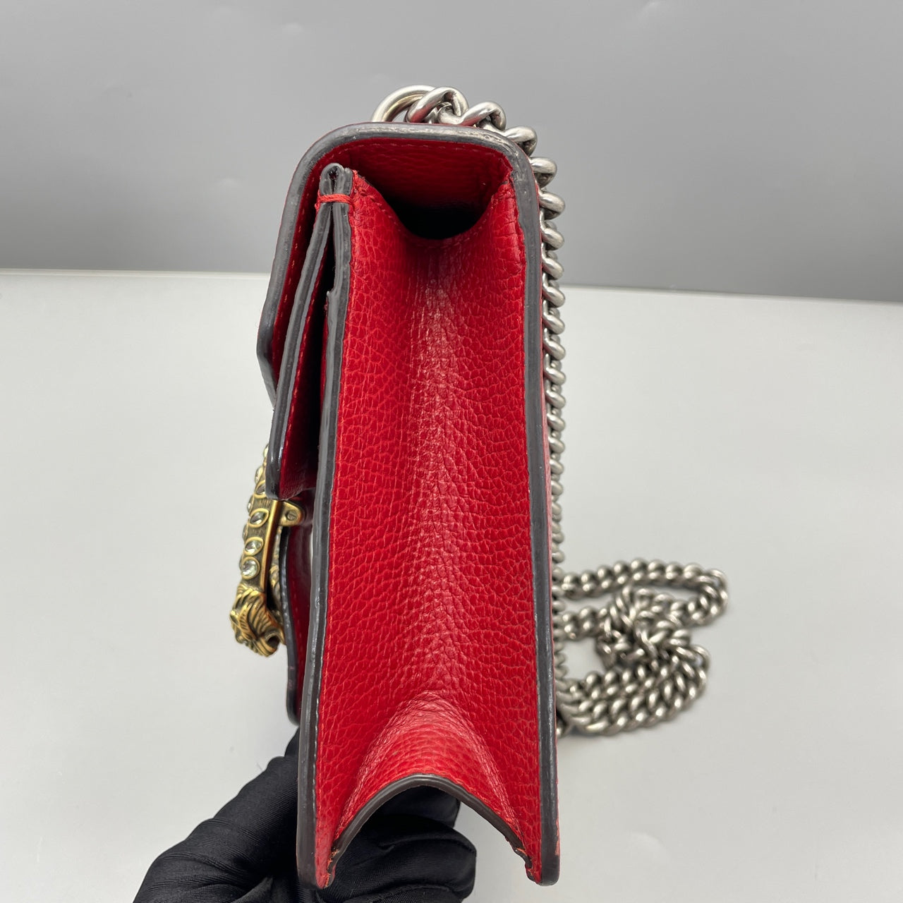 Gucci - Dionysus Small Shoulder Bag - Grained leather - Red - (Small)