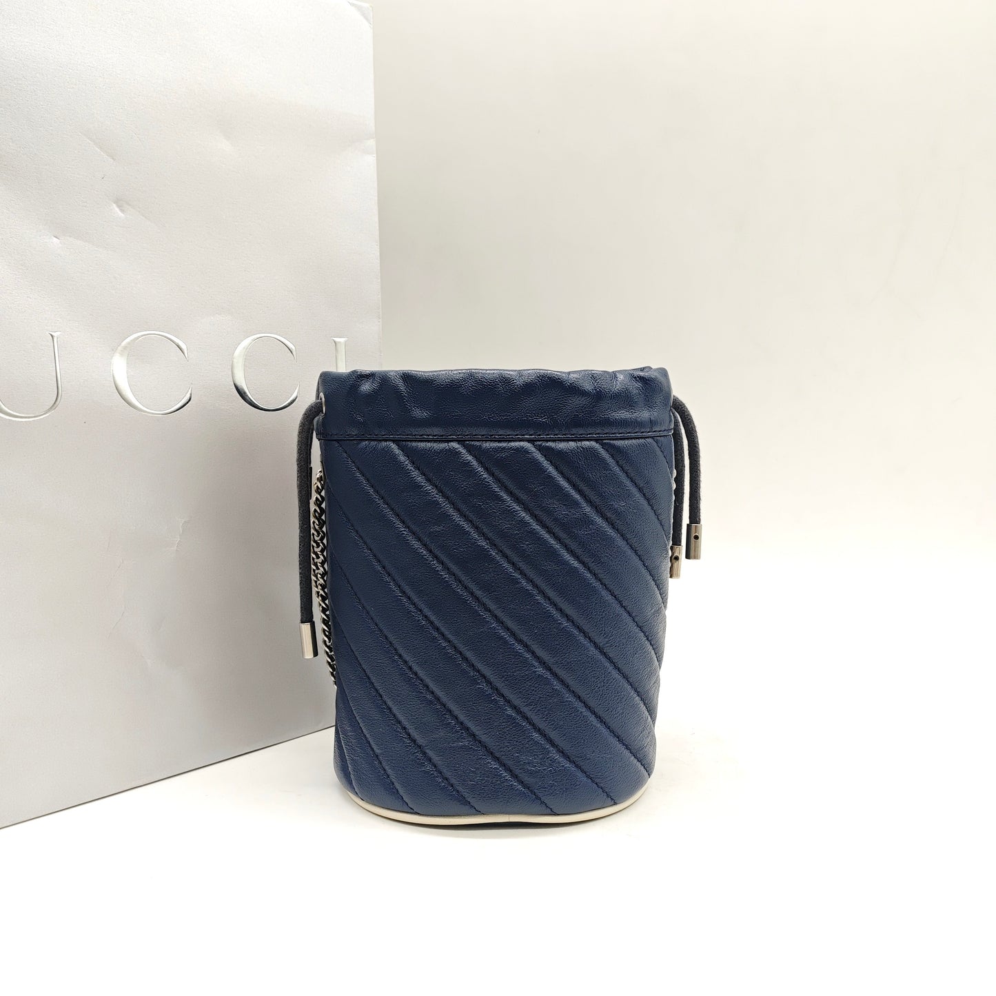 Gucci - Marmont Mini Bucket Bag - Leather - Navy - (mini)